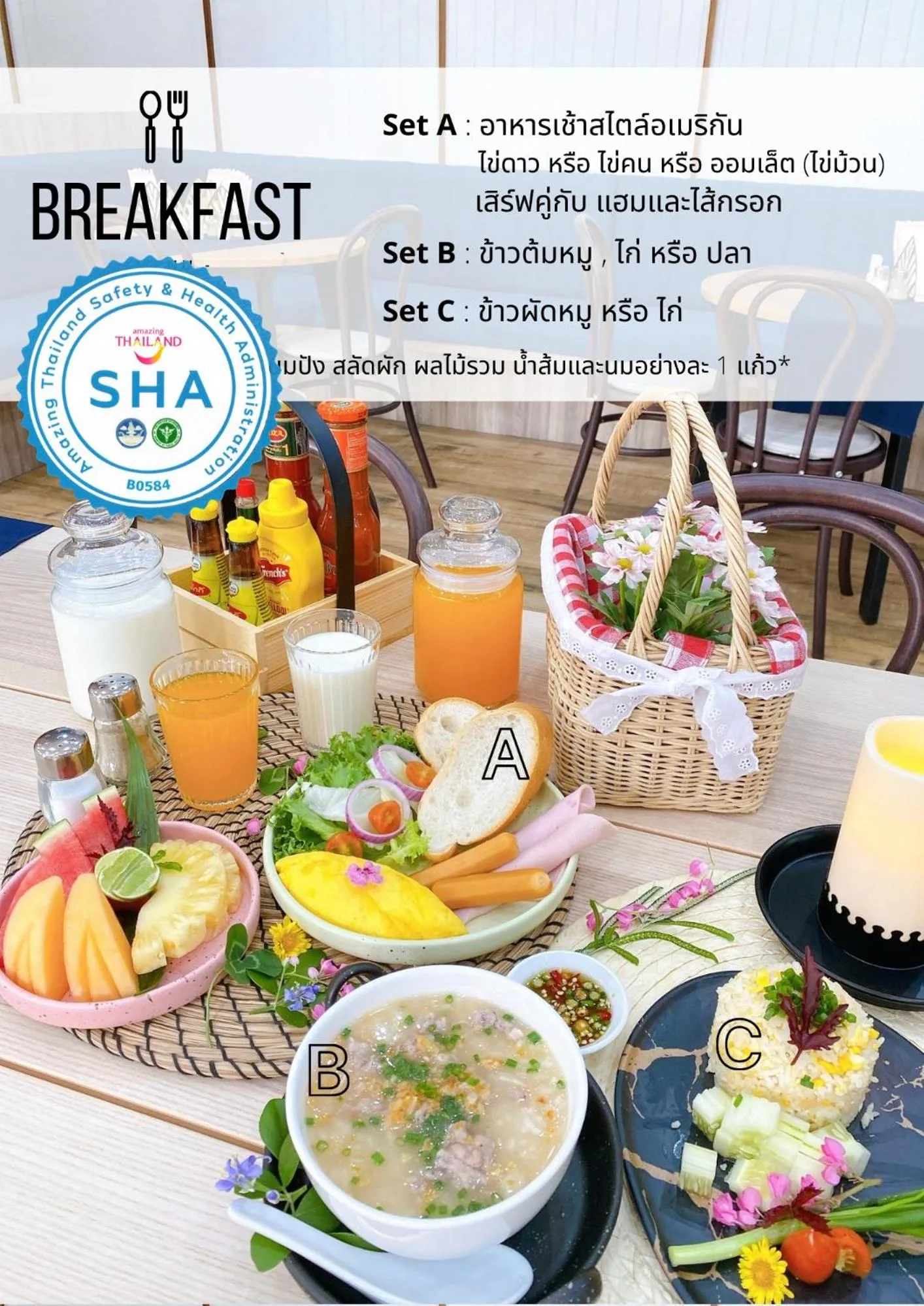 Breakfast in Jomtien Longstay Hotel - SHA Plus Certified