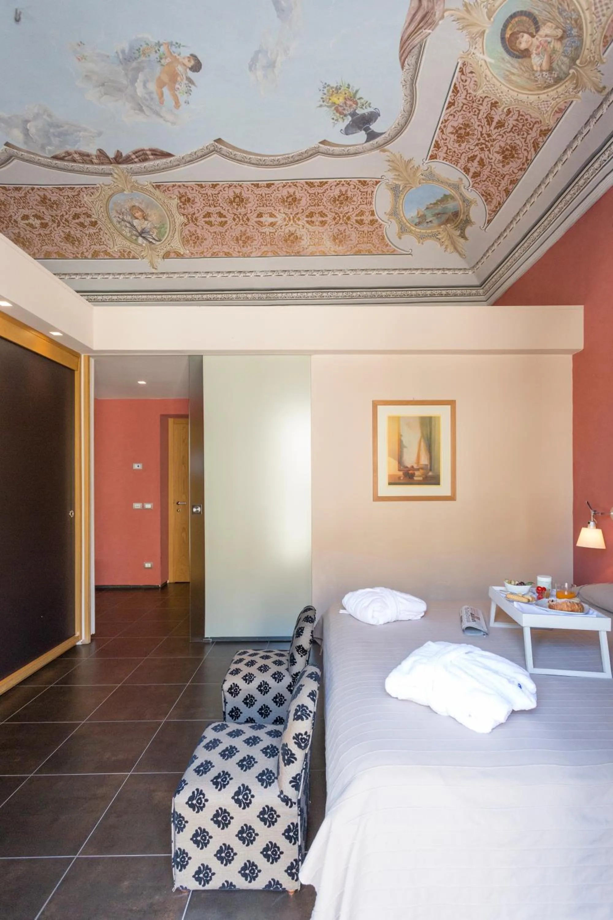 Decorative detail, Bed in Hotel Novecento