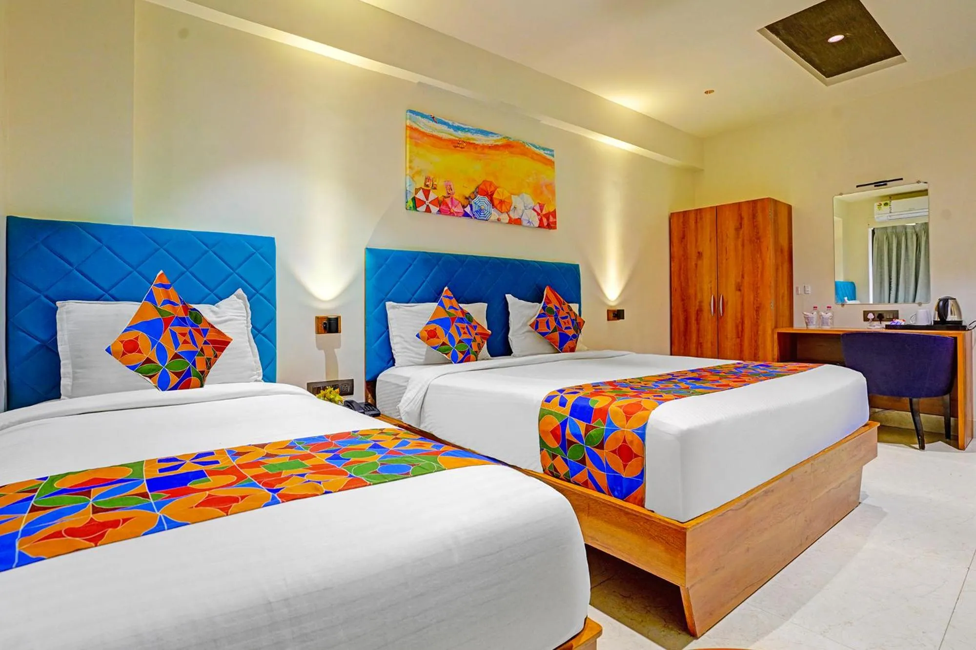 Bed in FabHotel Siddharth Inn - Nr Siddharth Bunglows