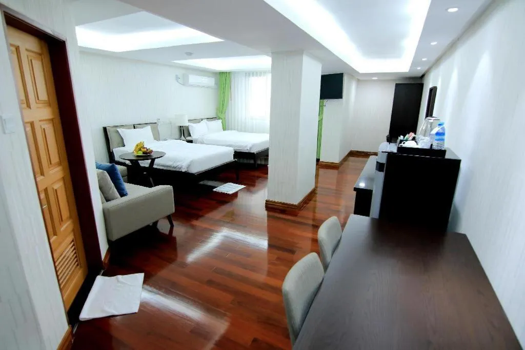 Bed in Myanmar Life Hotel