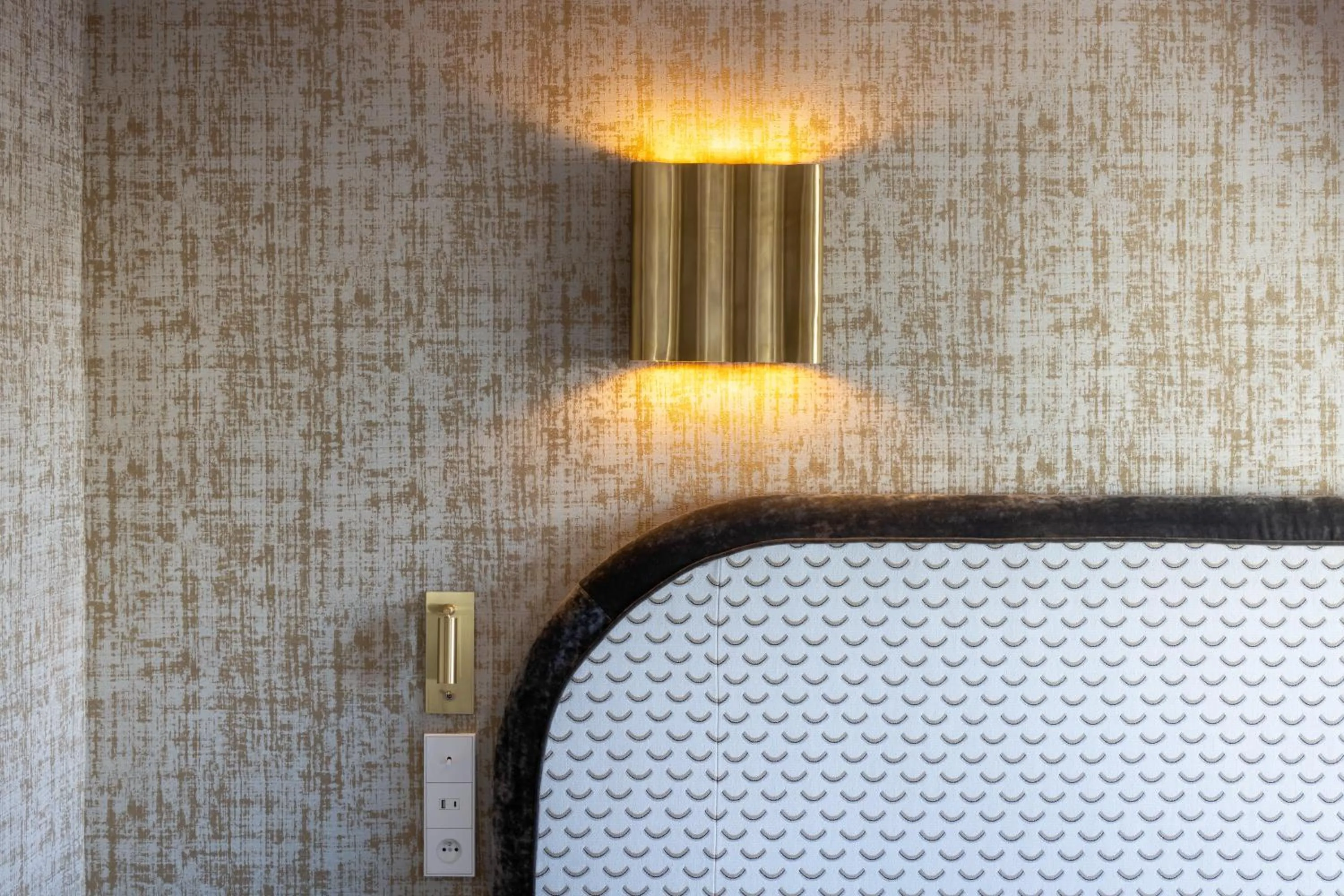 Decorative detail, Bed in Hotel des Carmes by Malone