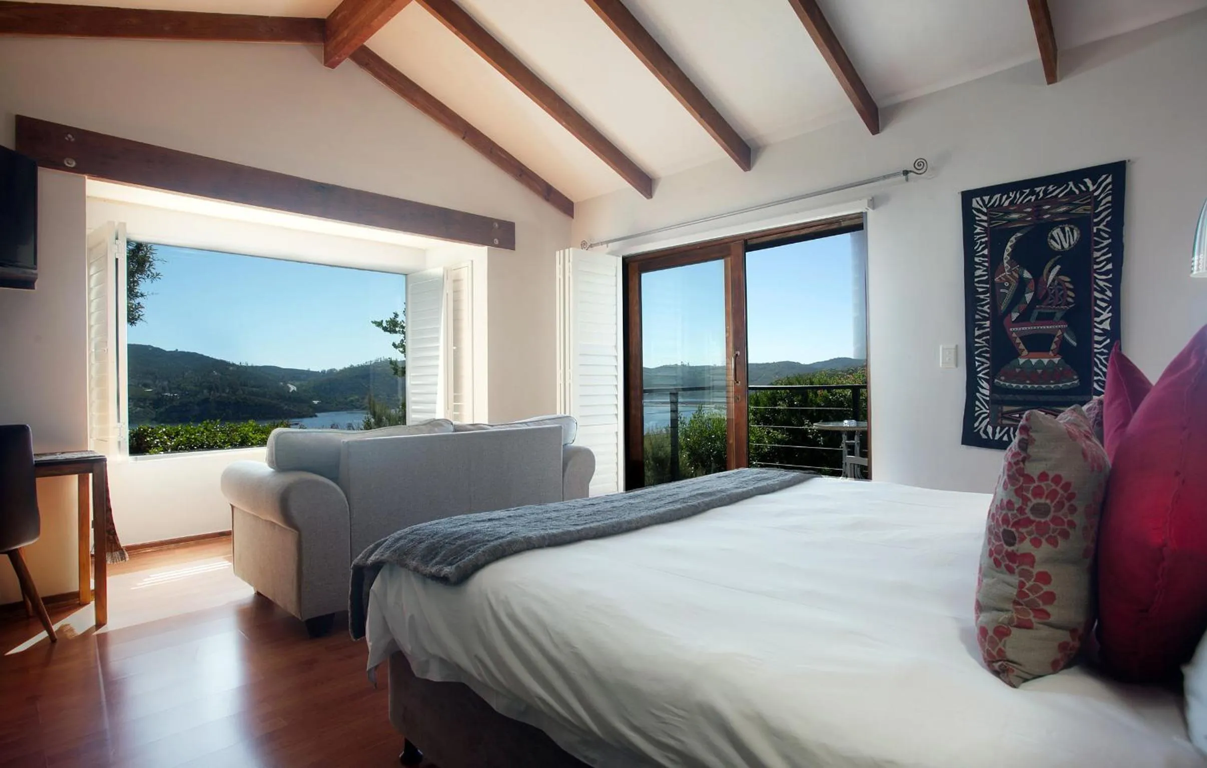 View (from property/room), Bed in Elephant Hide of Knysna Guest Lodge