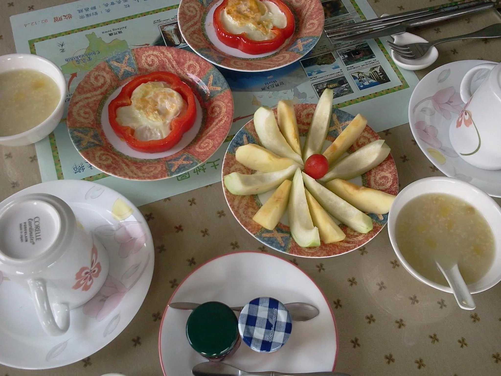 Asian breakfast in Levite Villa