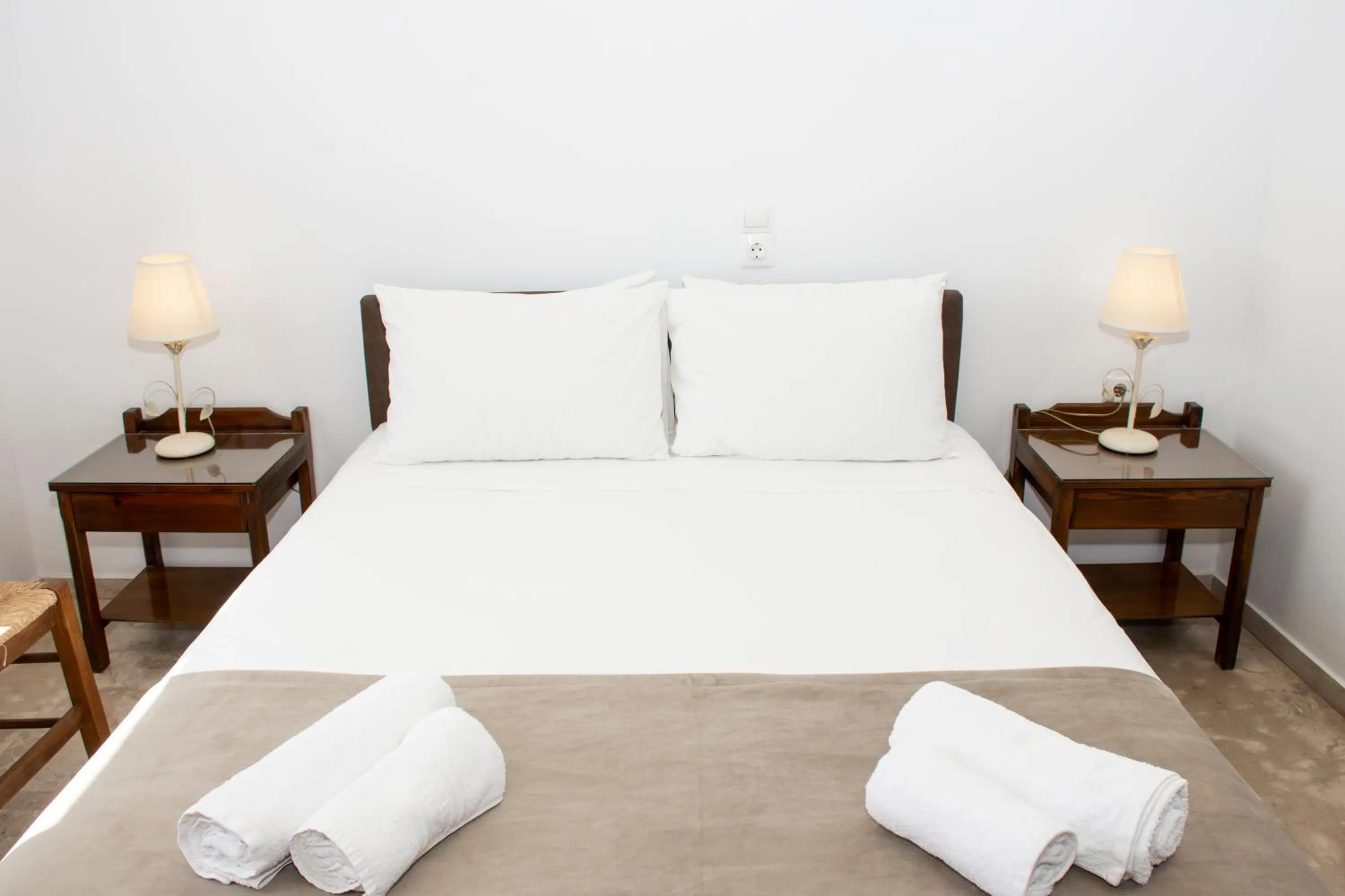 Bed in Argo Rooms-Papadakis