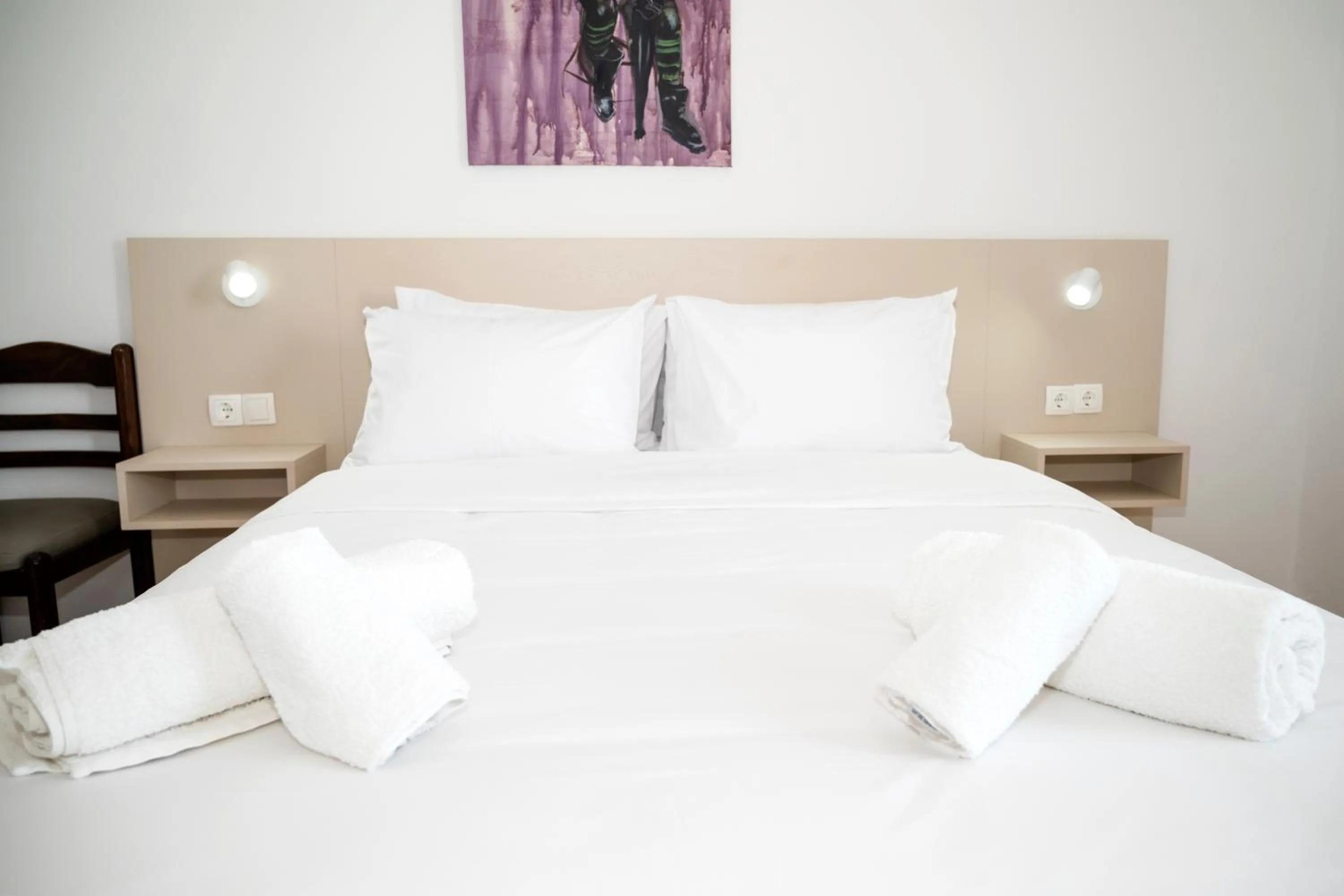 Bed in Argo Rooms-Papadakis