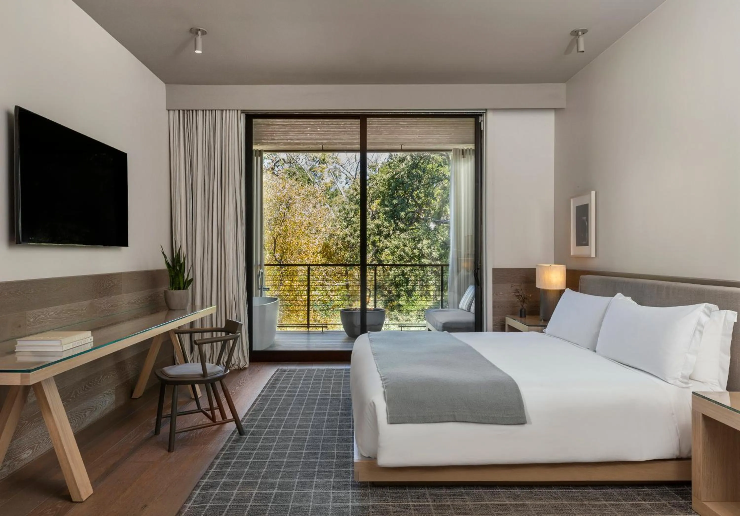 Bed in Alila Napa Valley, a Hyatt Resort