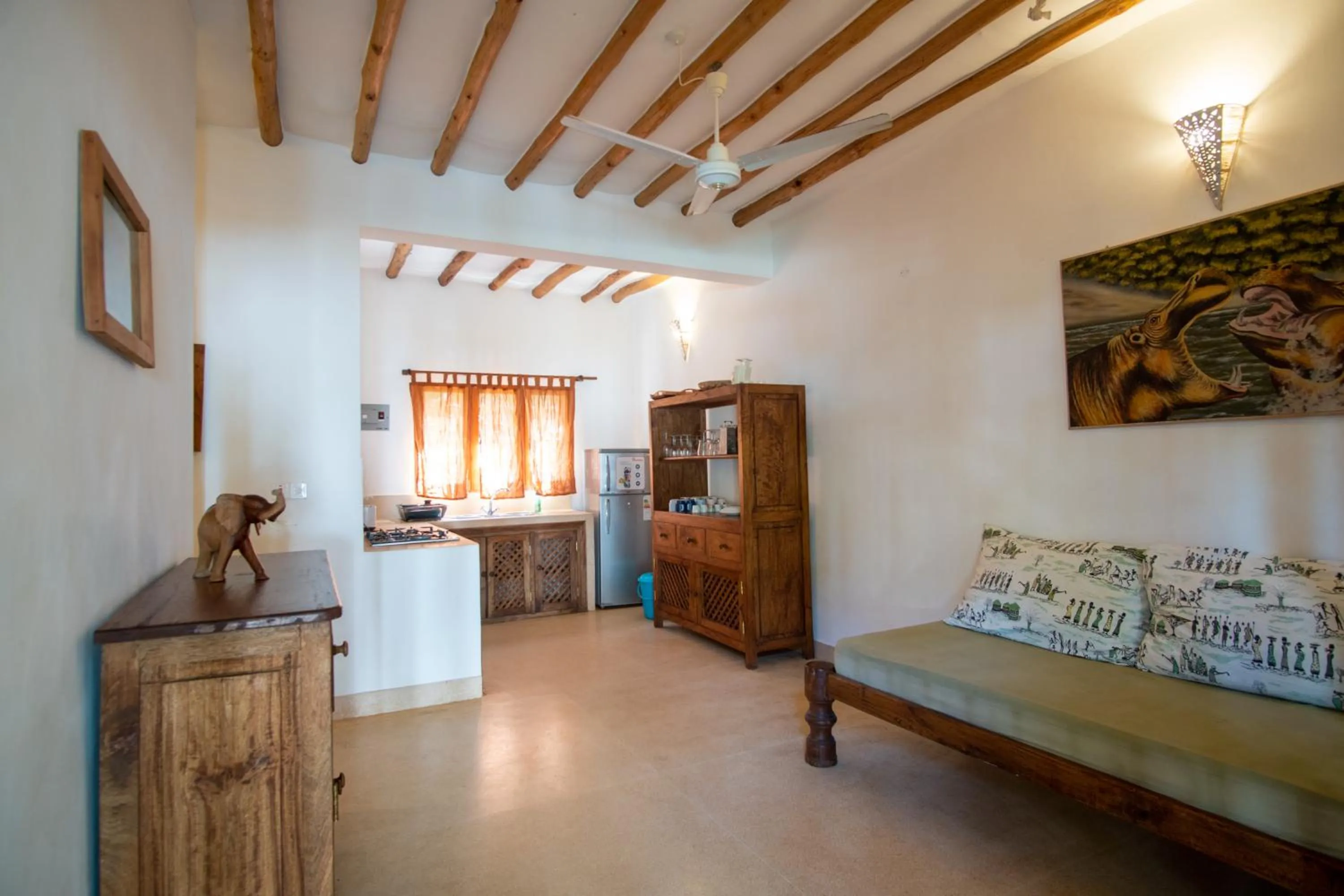 Seating area, Bed in Rafiki Village