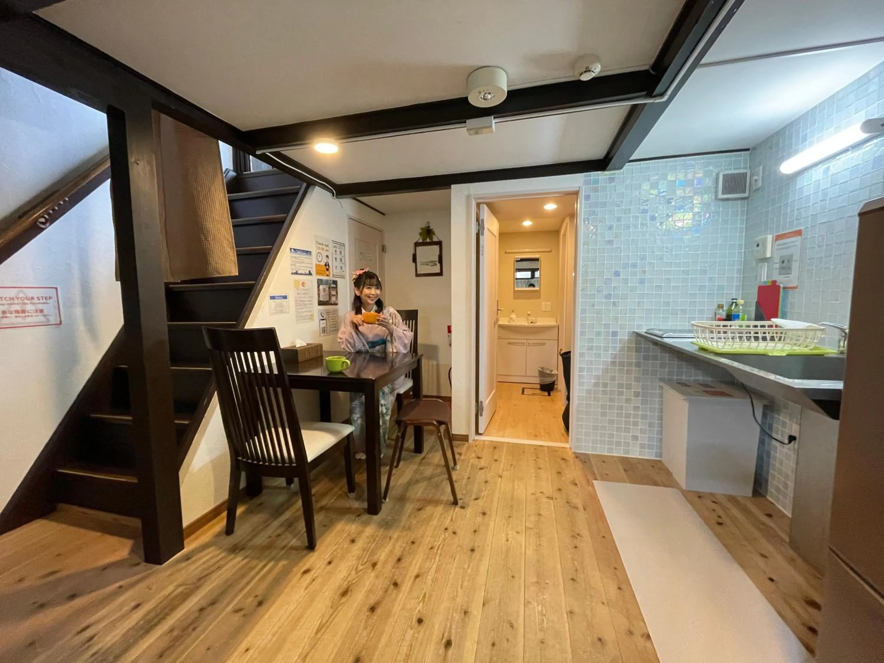 Kitchen or kitchenette in Guest house Connection Karasuma Gojo