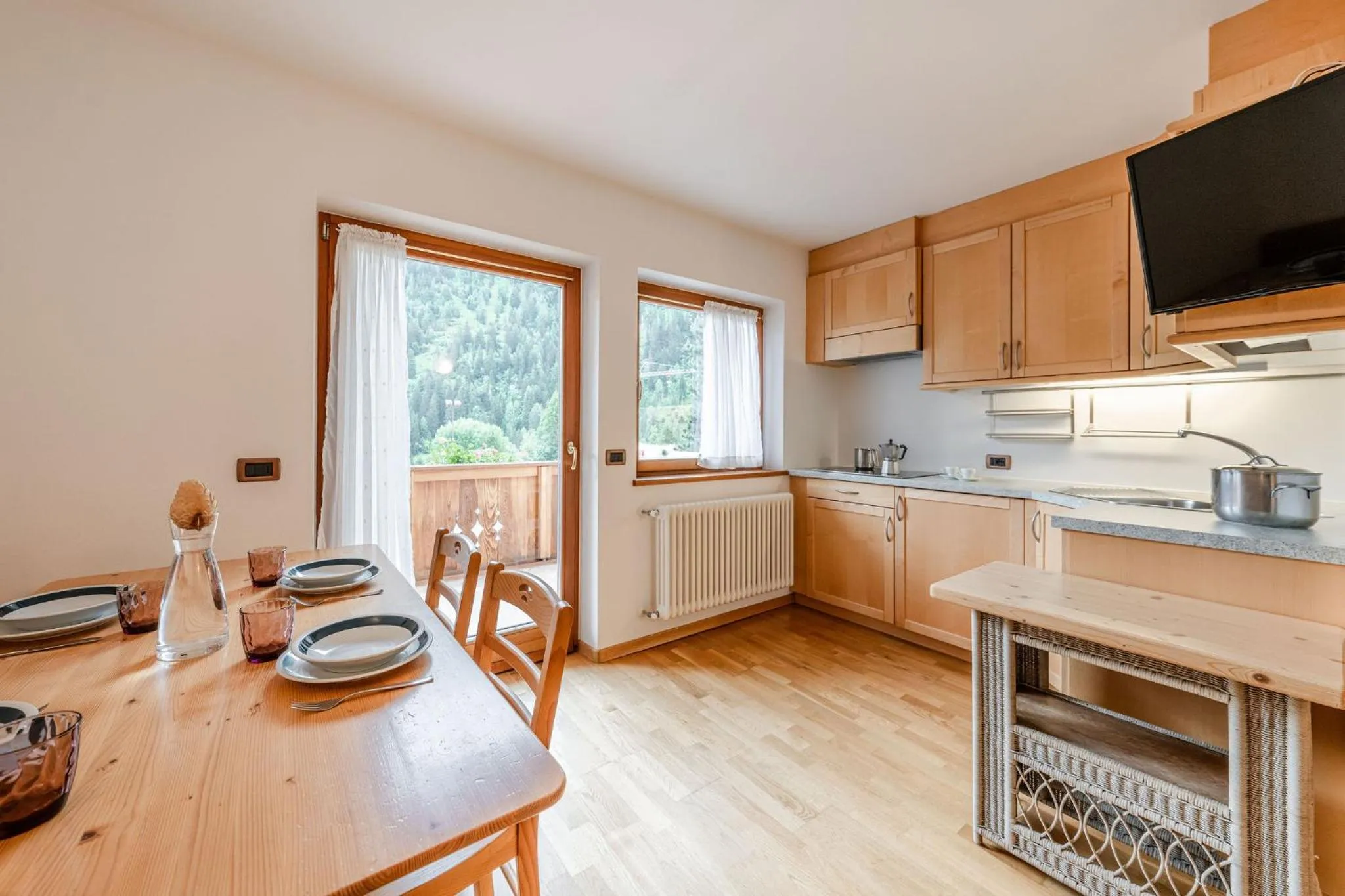 Kitchen or kitchenette in Family Apartments Vioz