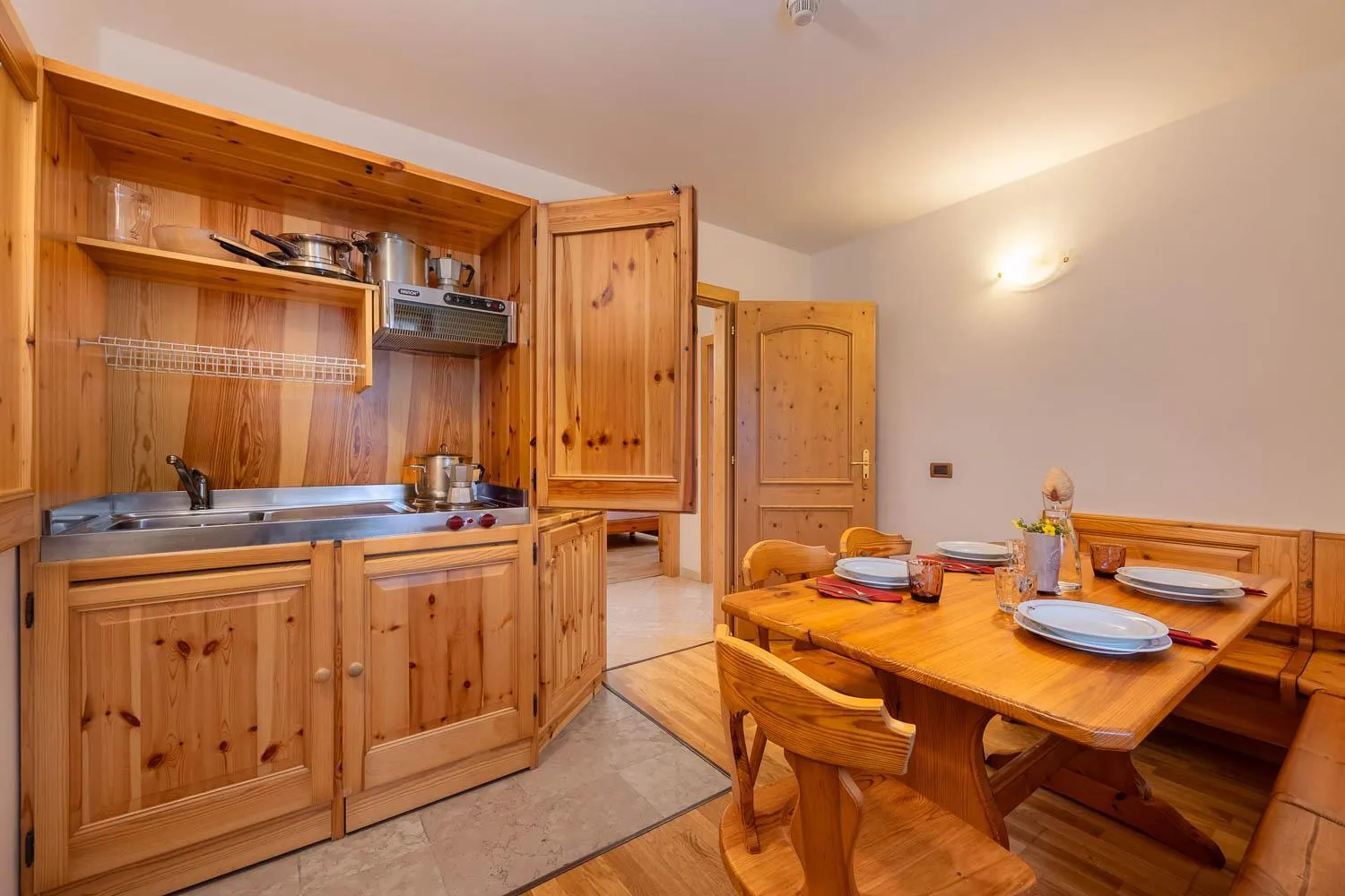 kitchen in Family Apartments Vioz