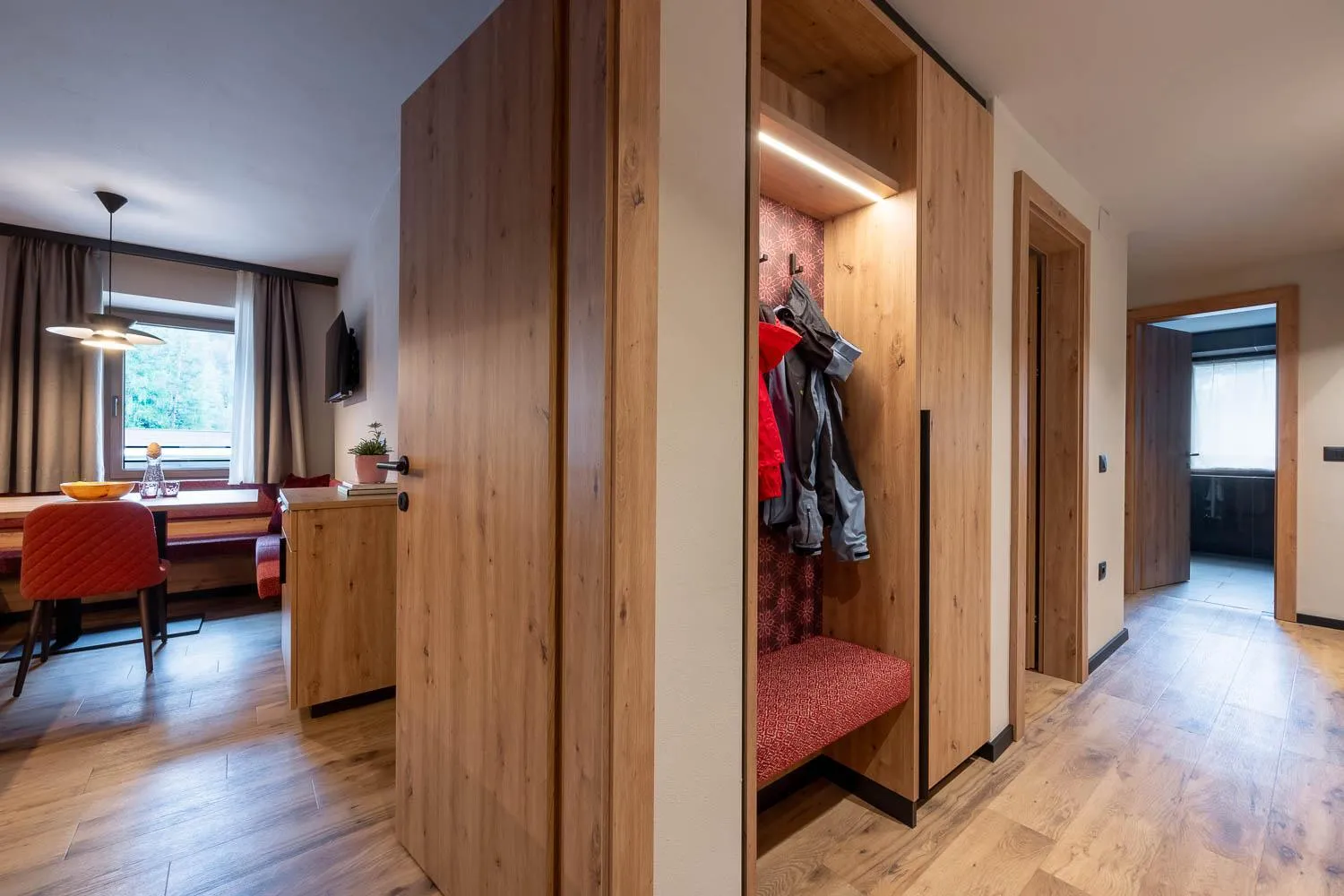 wardrobe, Bed in Family Apartments Vioz