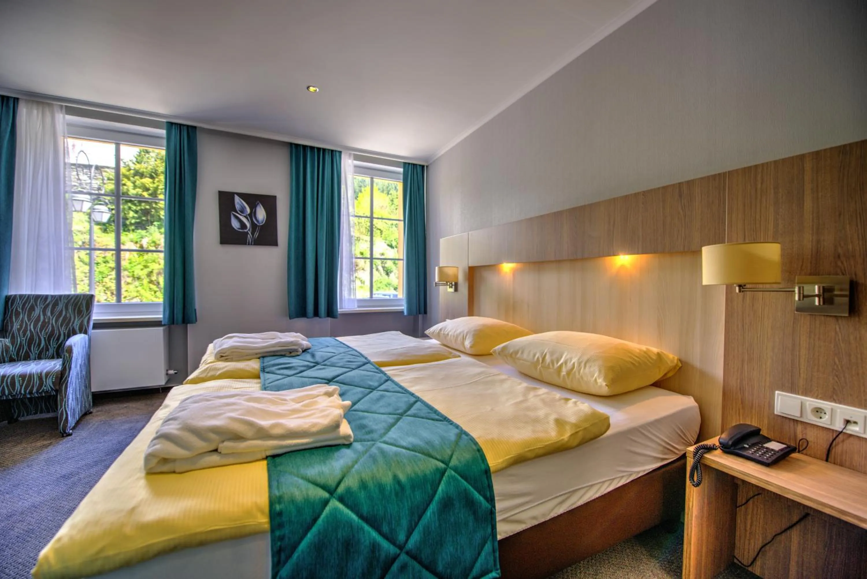 Bed in Hotel du Commerce - Restaurant La Table de Clervaux