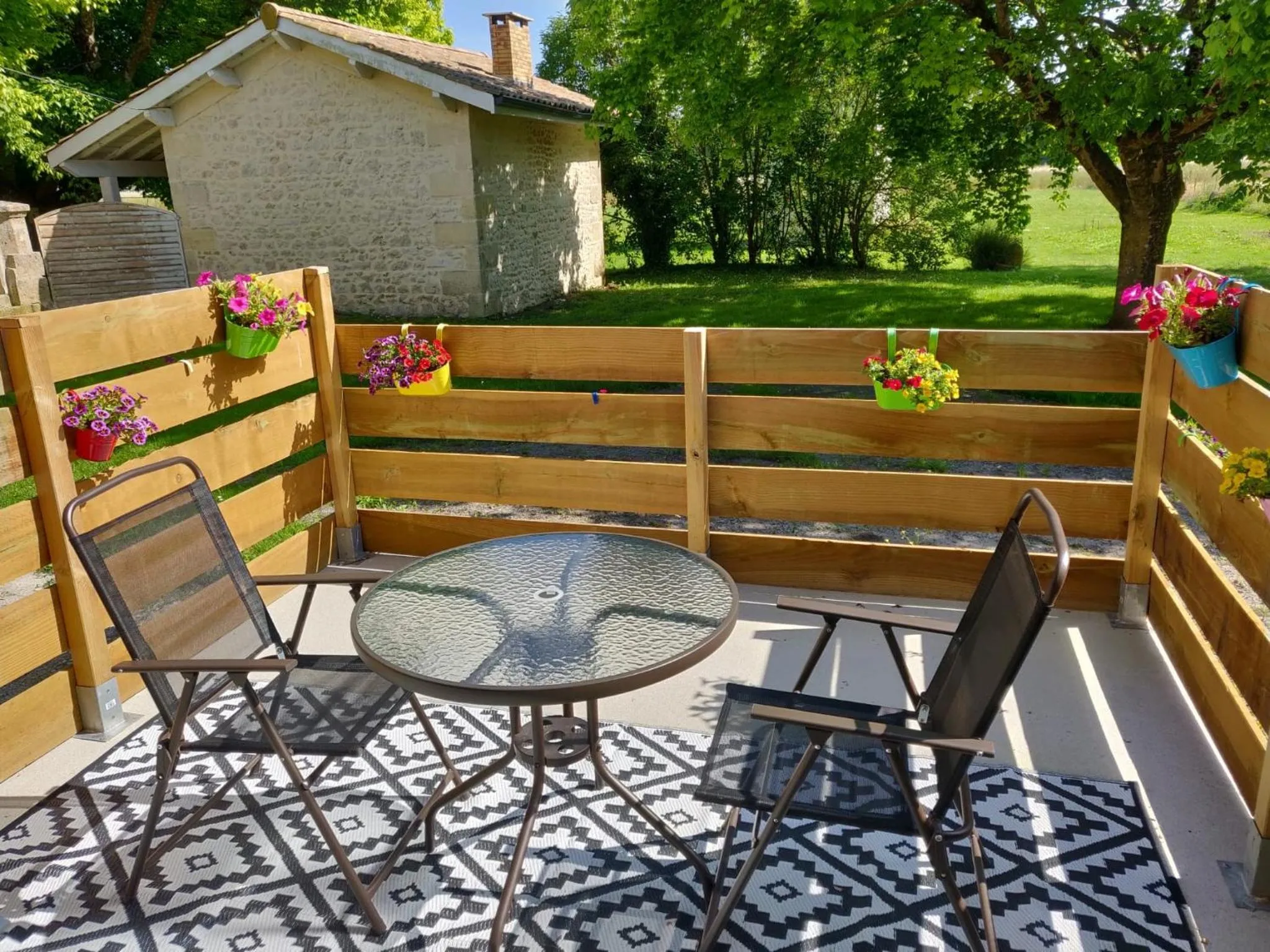 Balcony/Terrace in Chambres d'Hôtes Château Pierre de Montignac