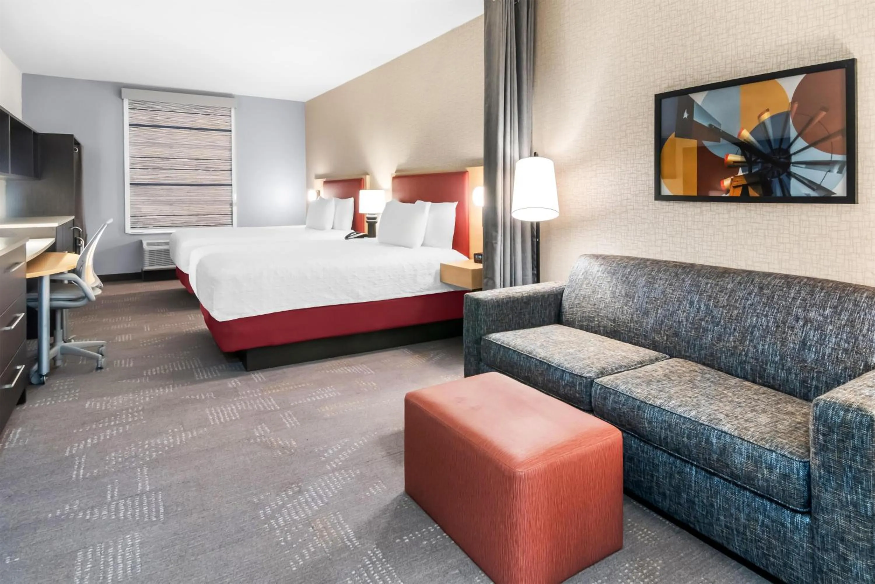 Bed in Home2 Suites By Hilton Dallas Grand Prairie