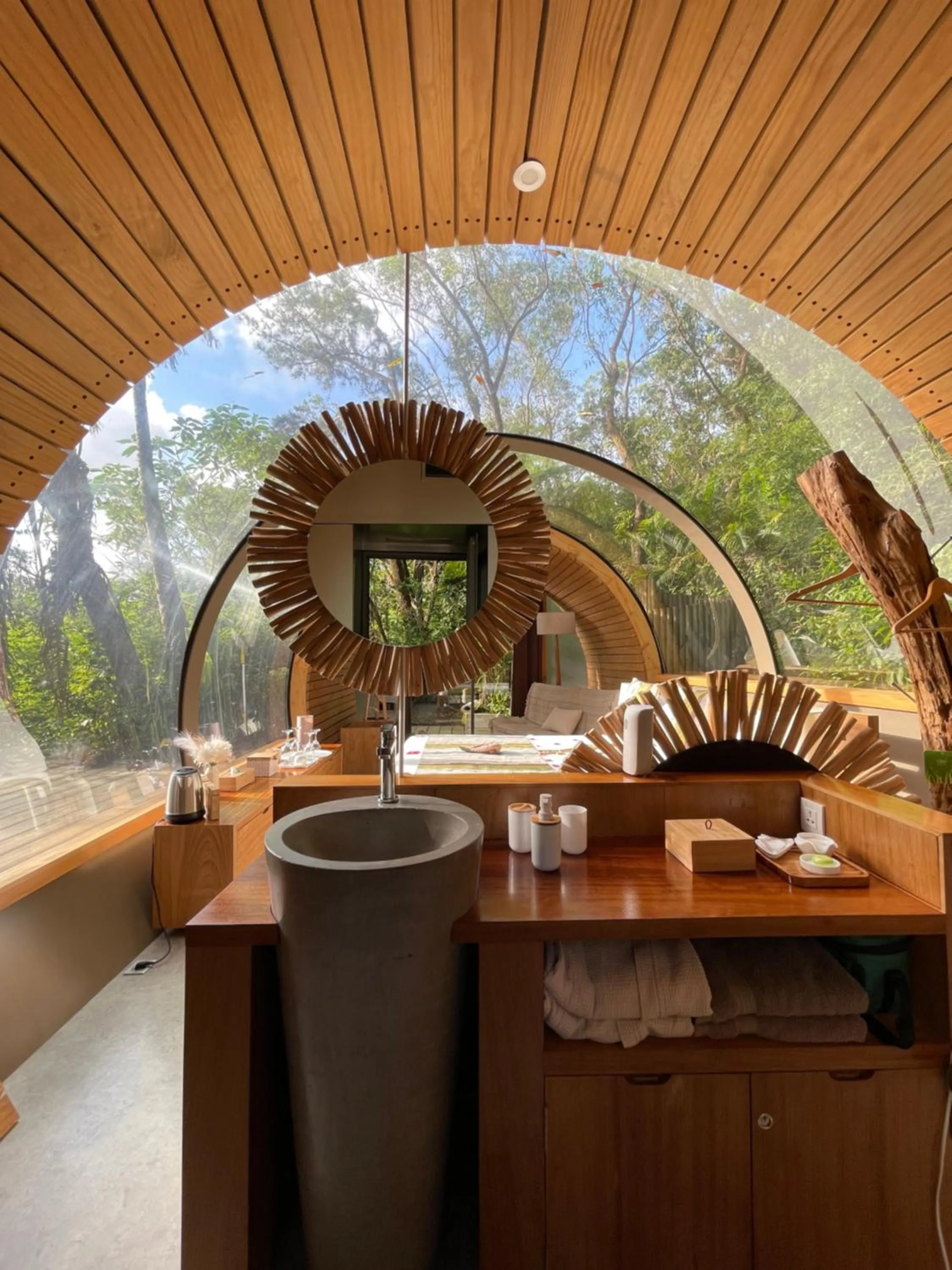 Bathroom in Bubble Lodge Bois Chéri Plantation