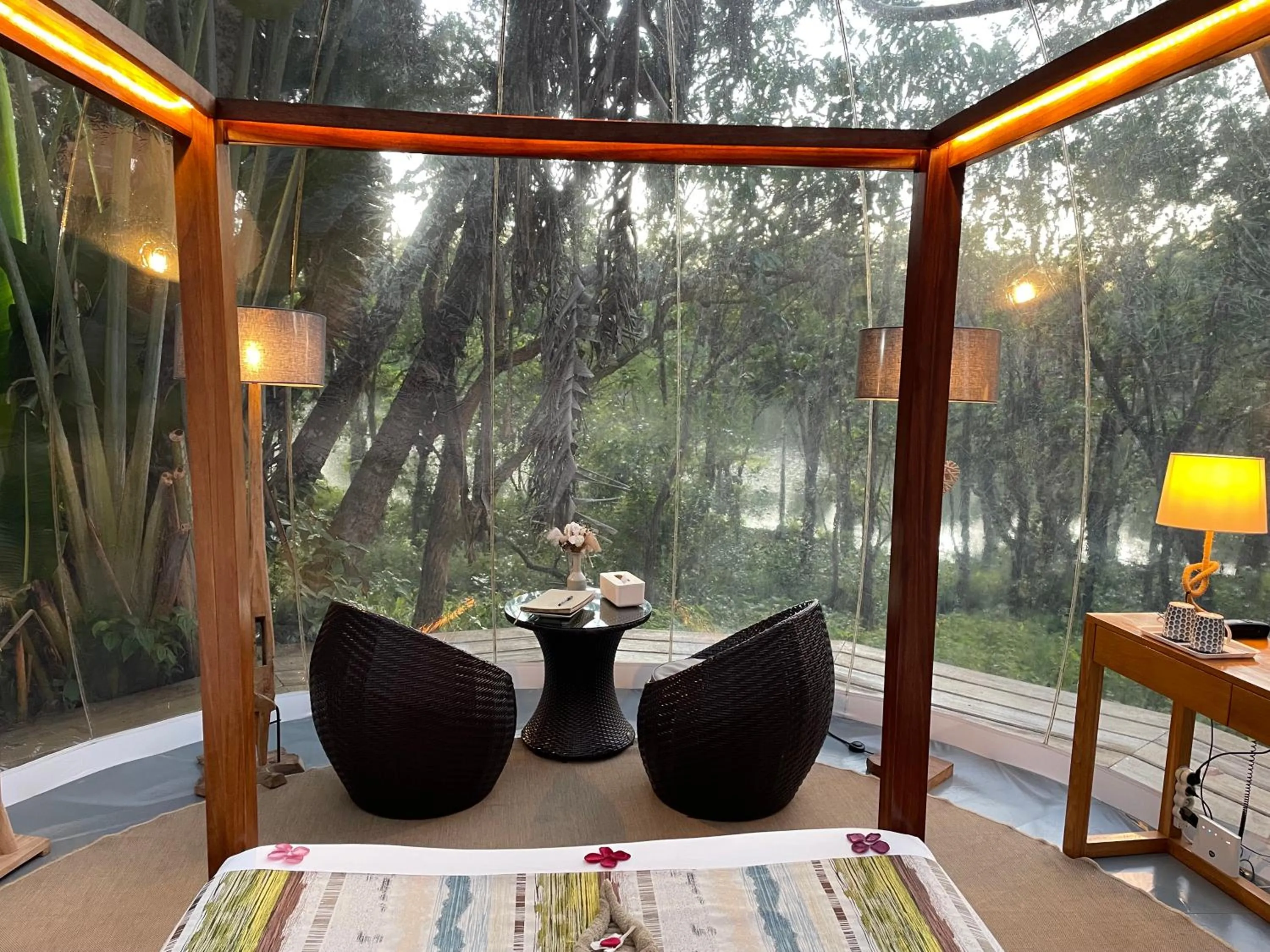 Photo of the whole room in Bubble Lodge Bois Chéri Plantation