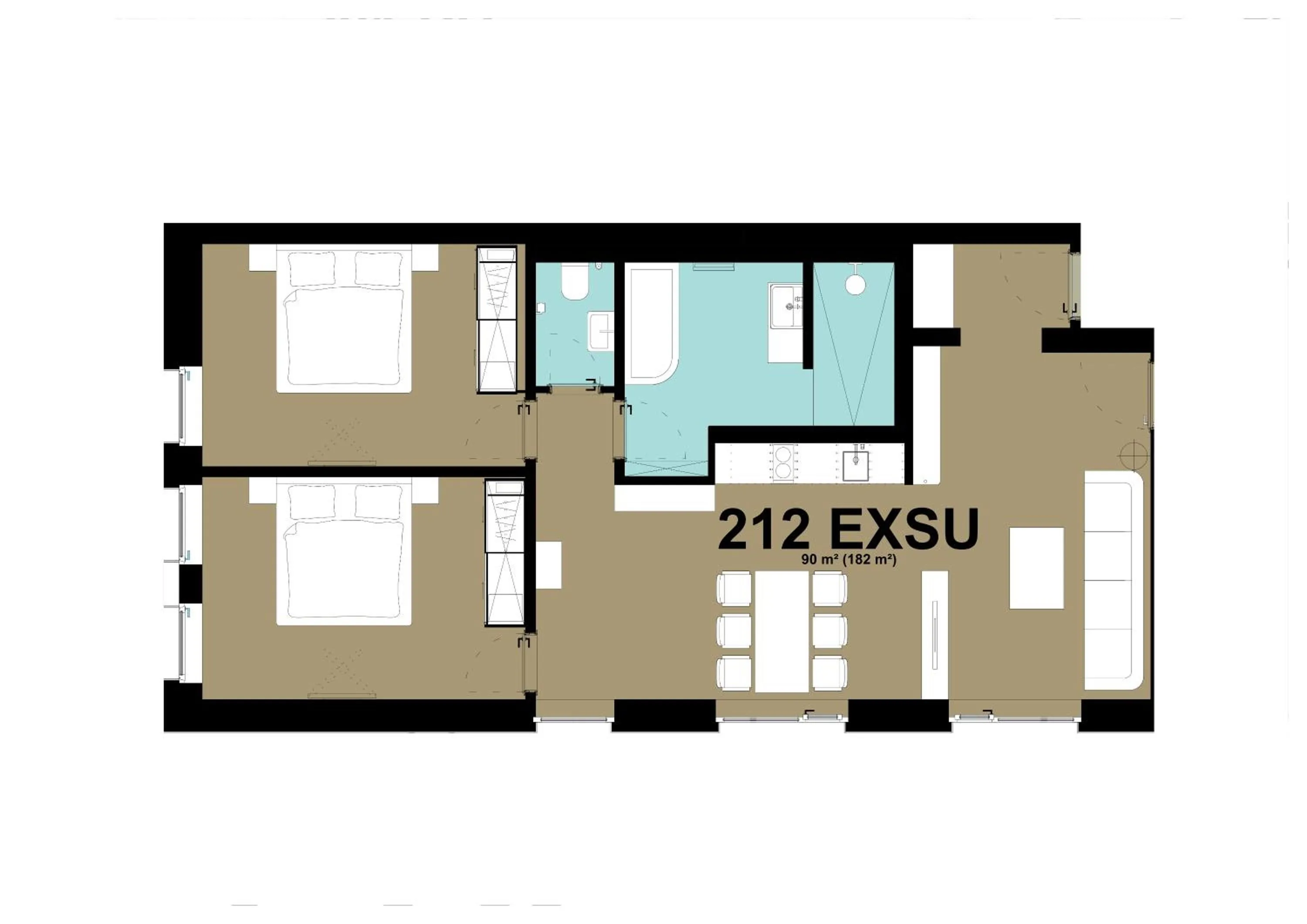 Floor plan in Golden Ball, Exclusive Serviced Apartments Munich