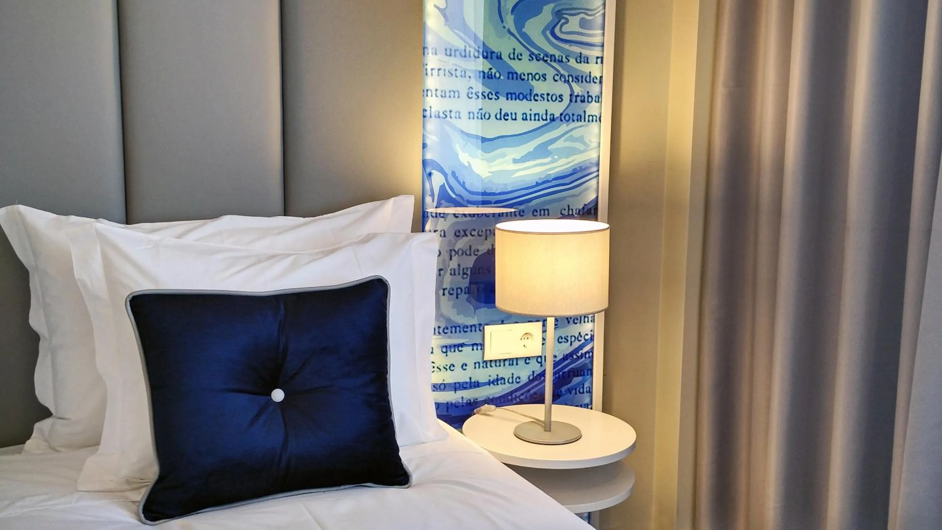 Decorative detail, Bed in Lisbon Sao Bento Hotel