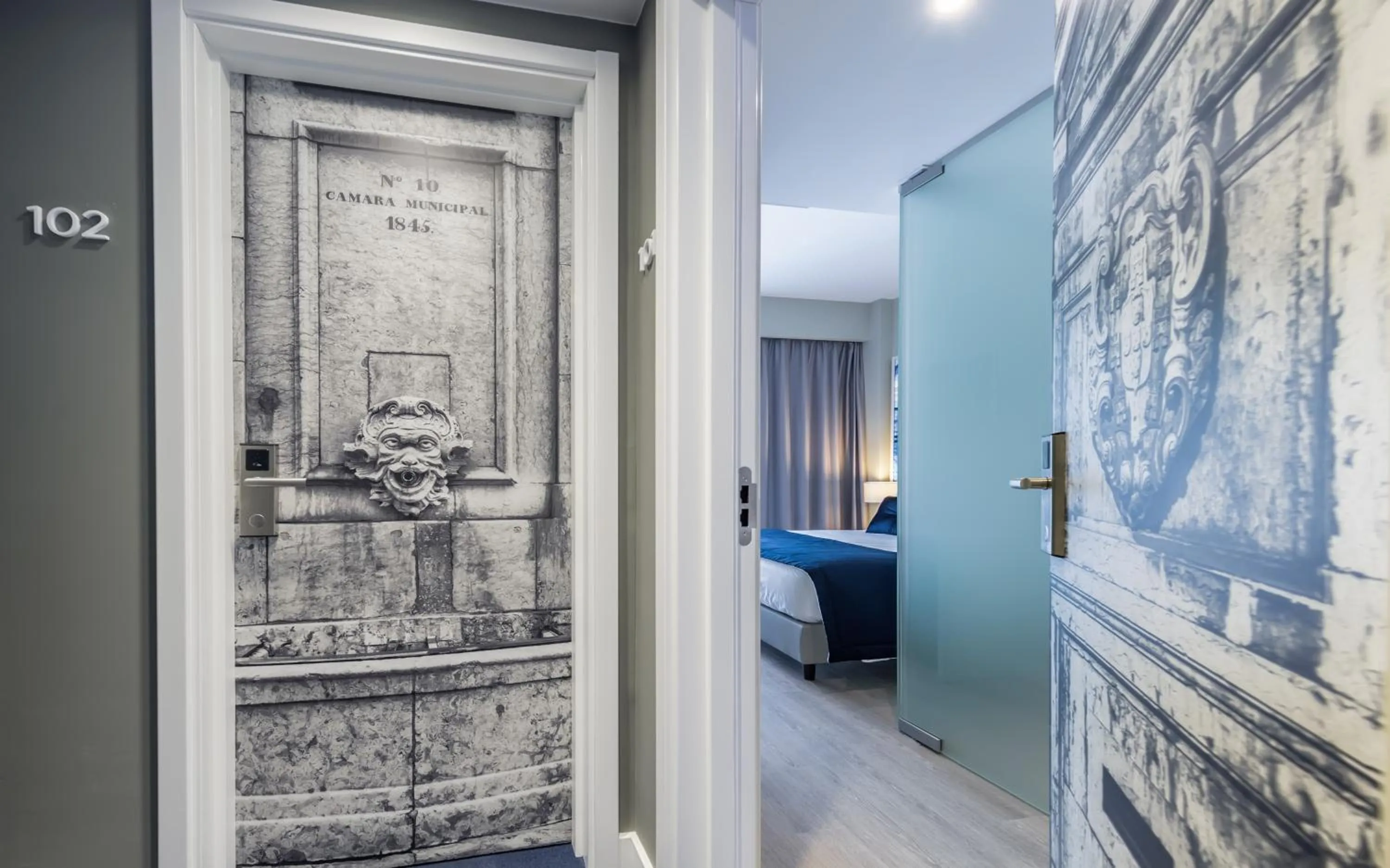 Decorative detail, Bed in Lisbon Sao Bento Hotel