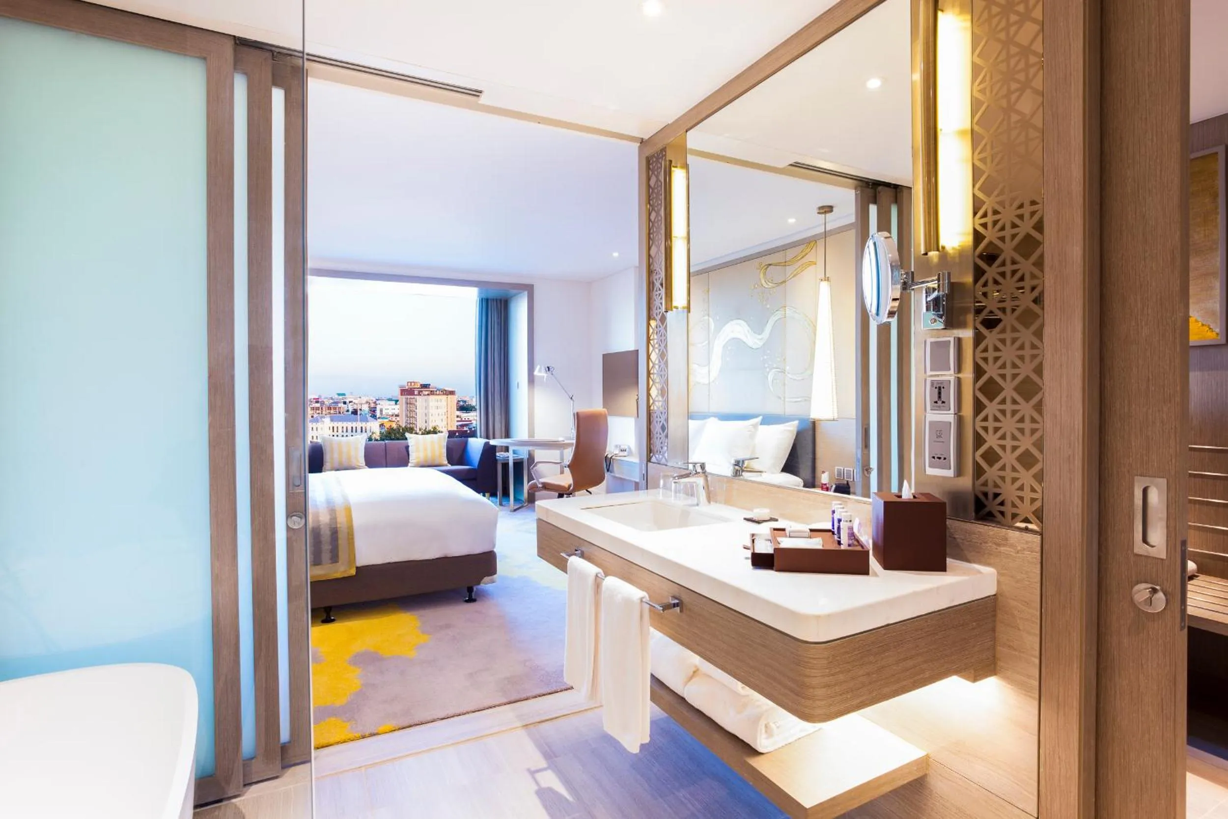 Bathroom, Bed in Crowne Plaza Vientiane by IHG