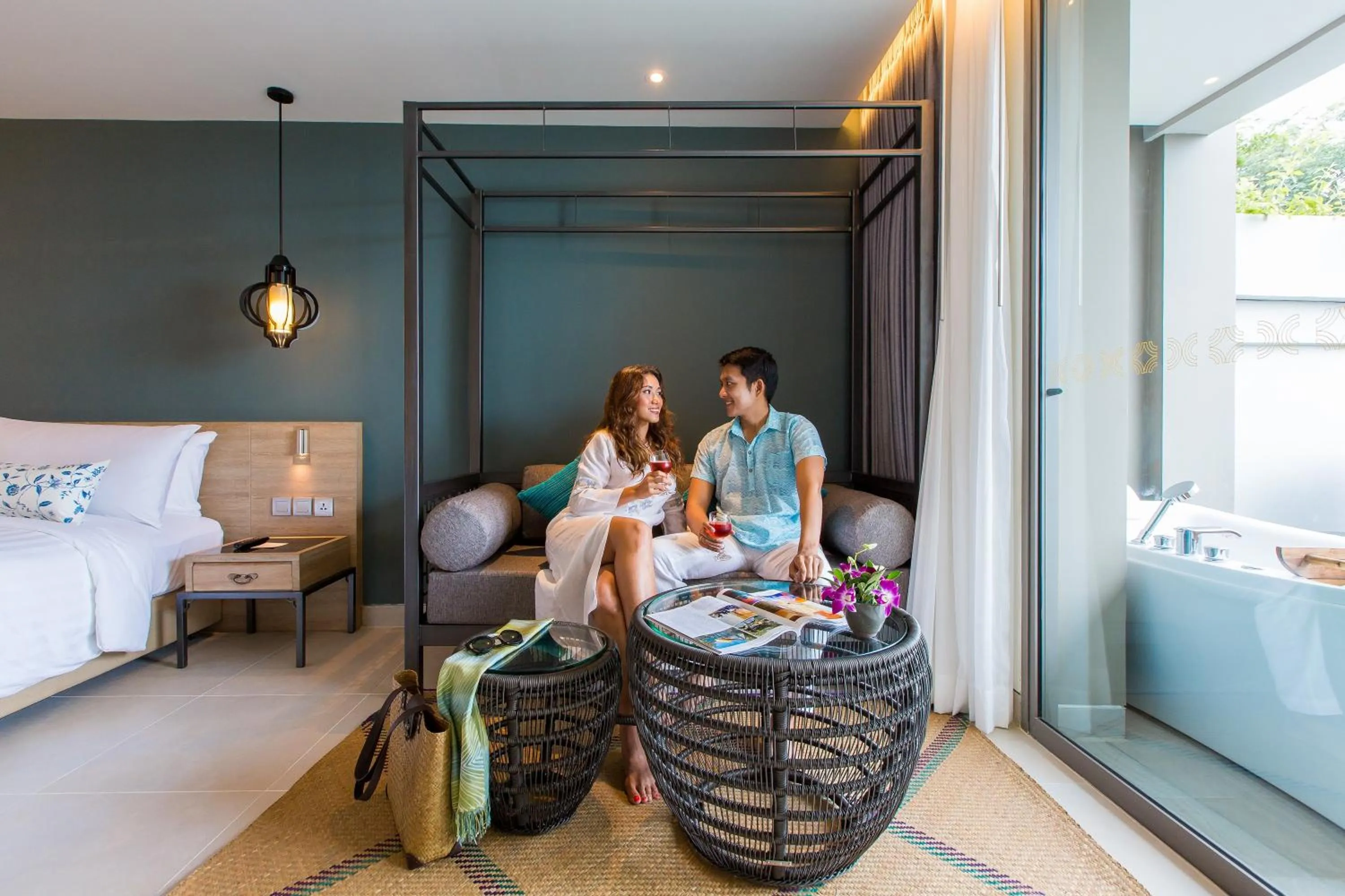 Seating area in Fusion Suites Phuket Patong