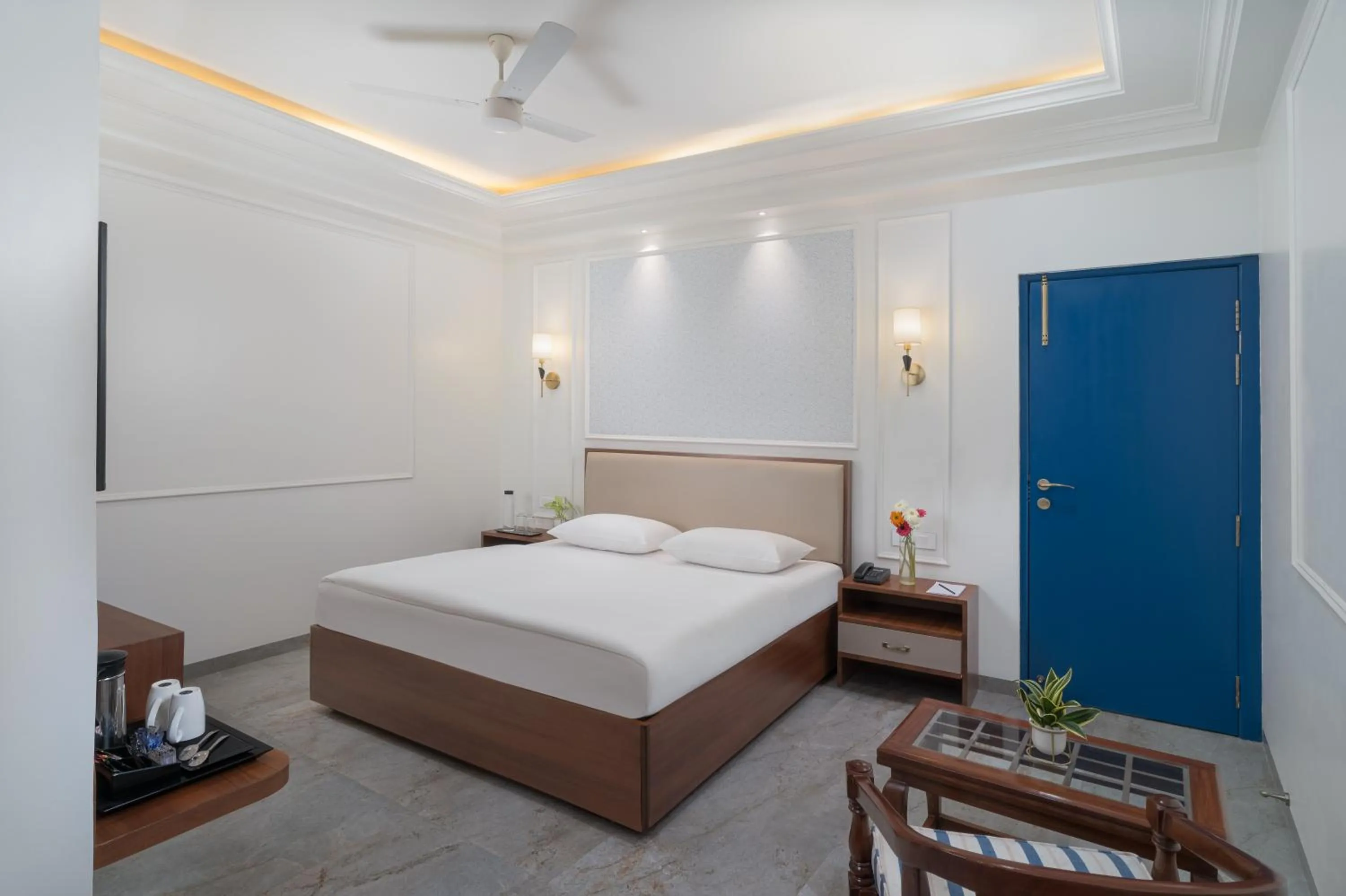 Bed in Hotel Ganga Maiya