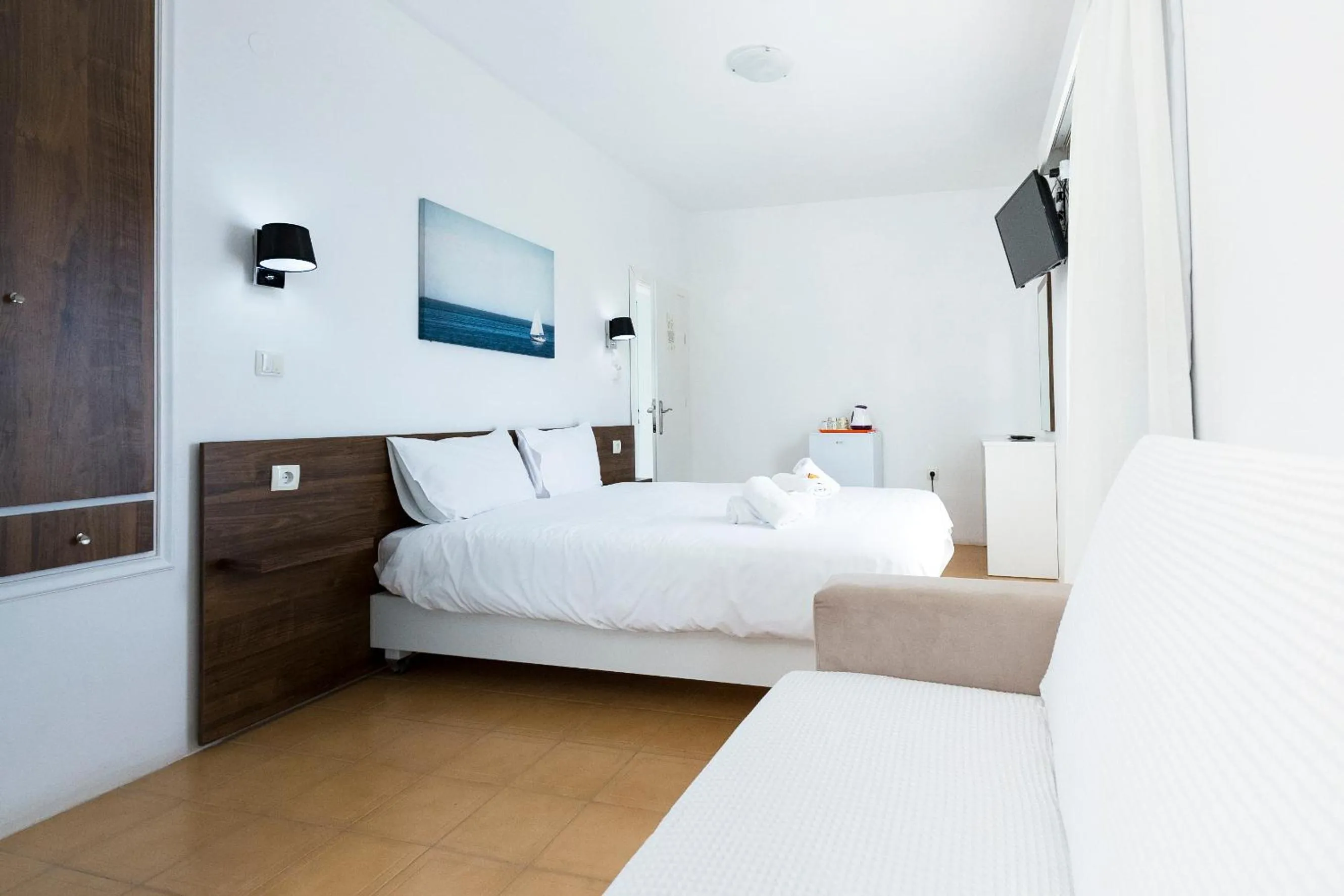 Bedroom, Bed in Kissamia - Self Check In Only - Next to Night Clubs