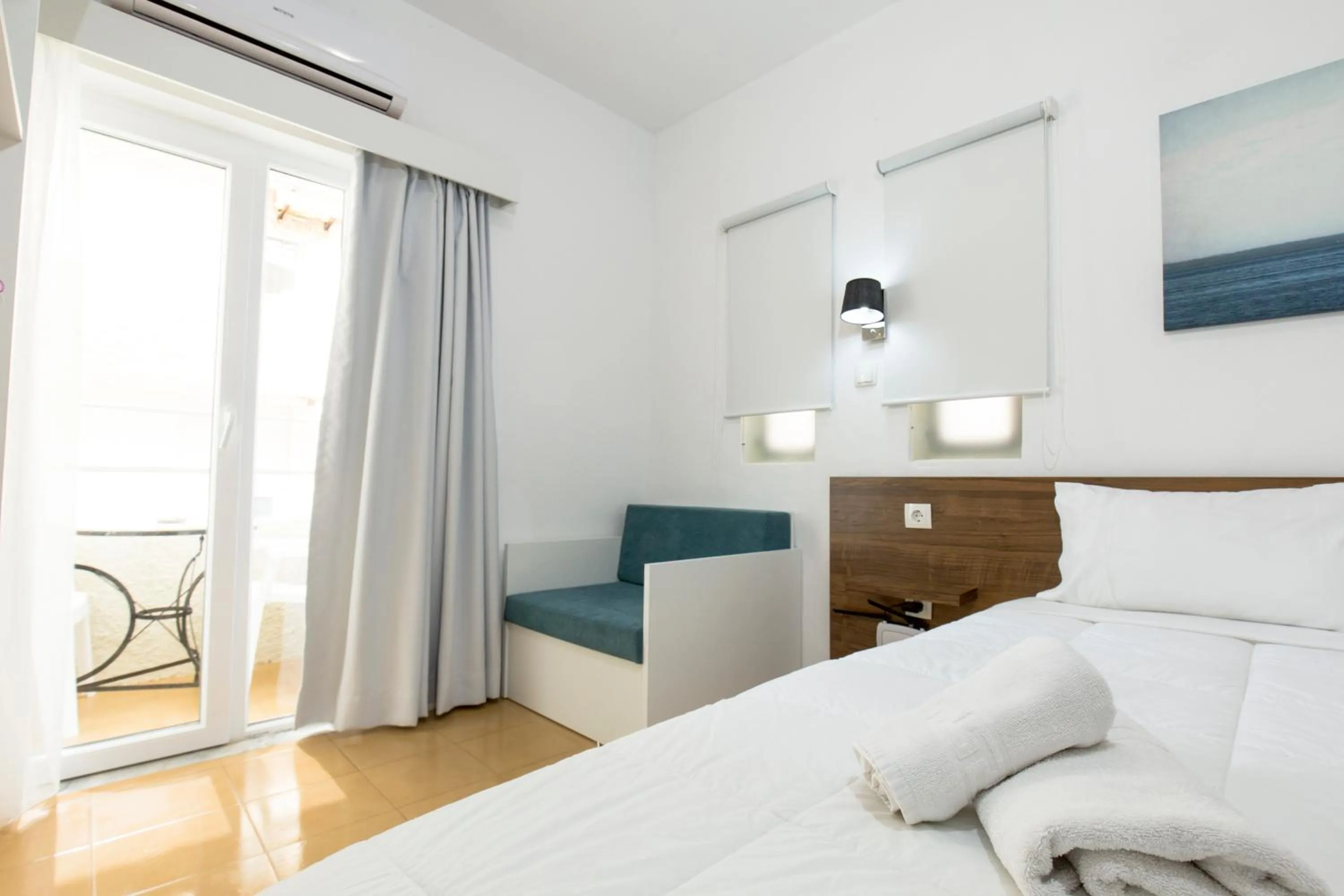 Bedroom, Bed in Kissamia - Self Check In Only - Next to Night Clubs