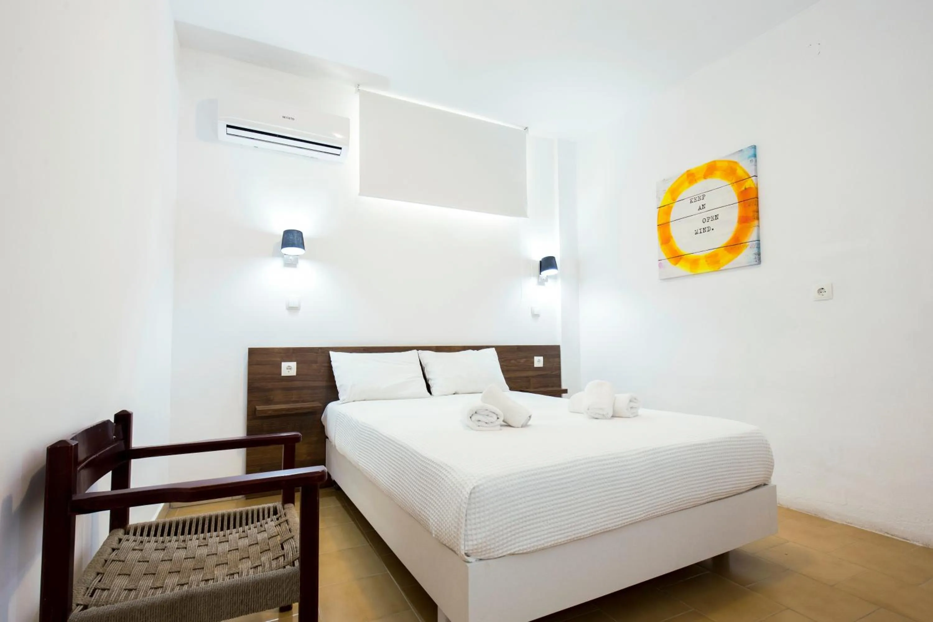 Bedroom, Bed in Kissamia - Self Check In Only - Next to Night Clubs