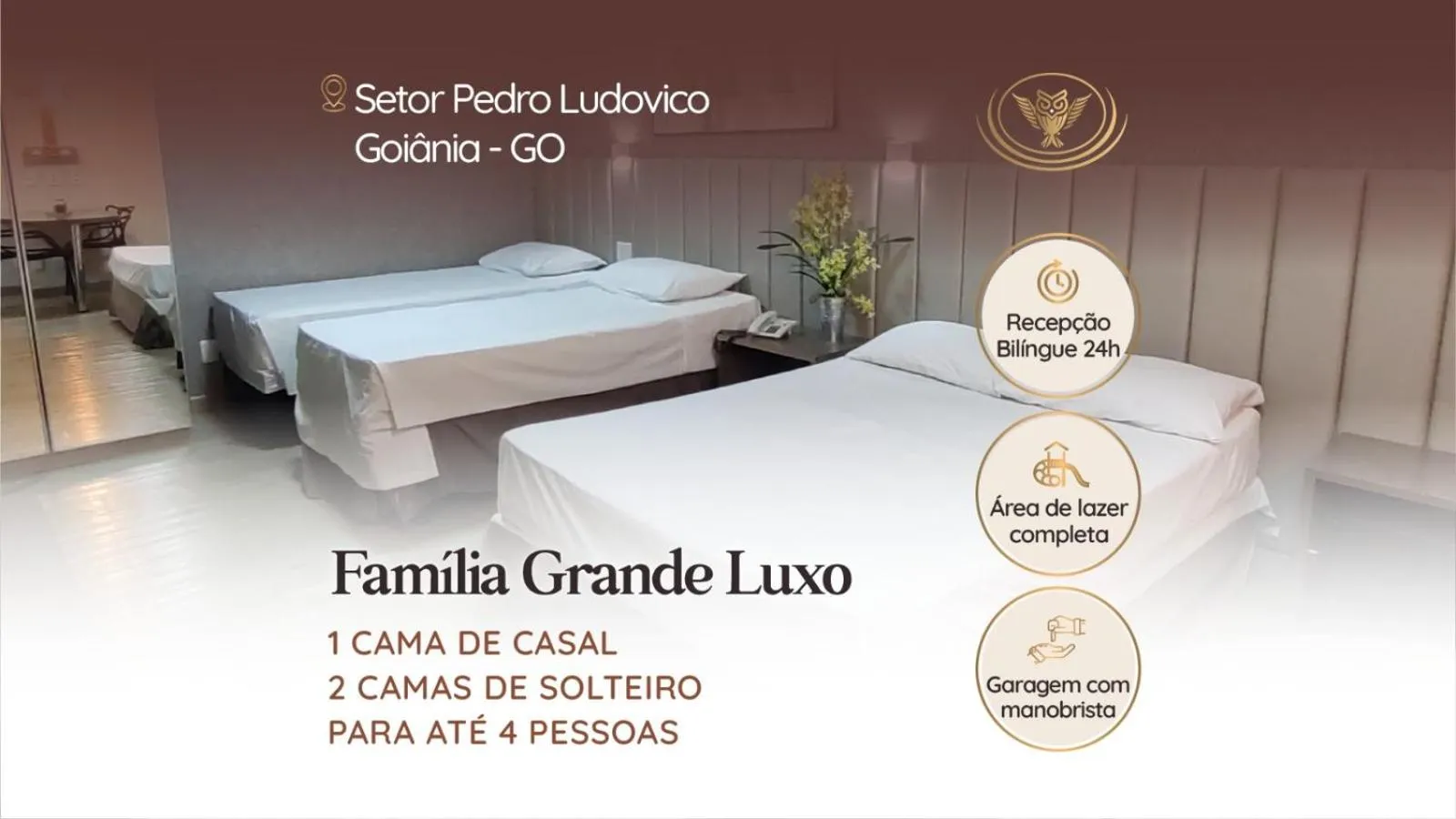 Text overlay, Bed in Coruja Imob - Flat Crystal Place