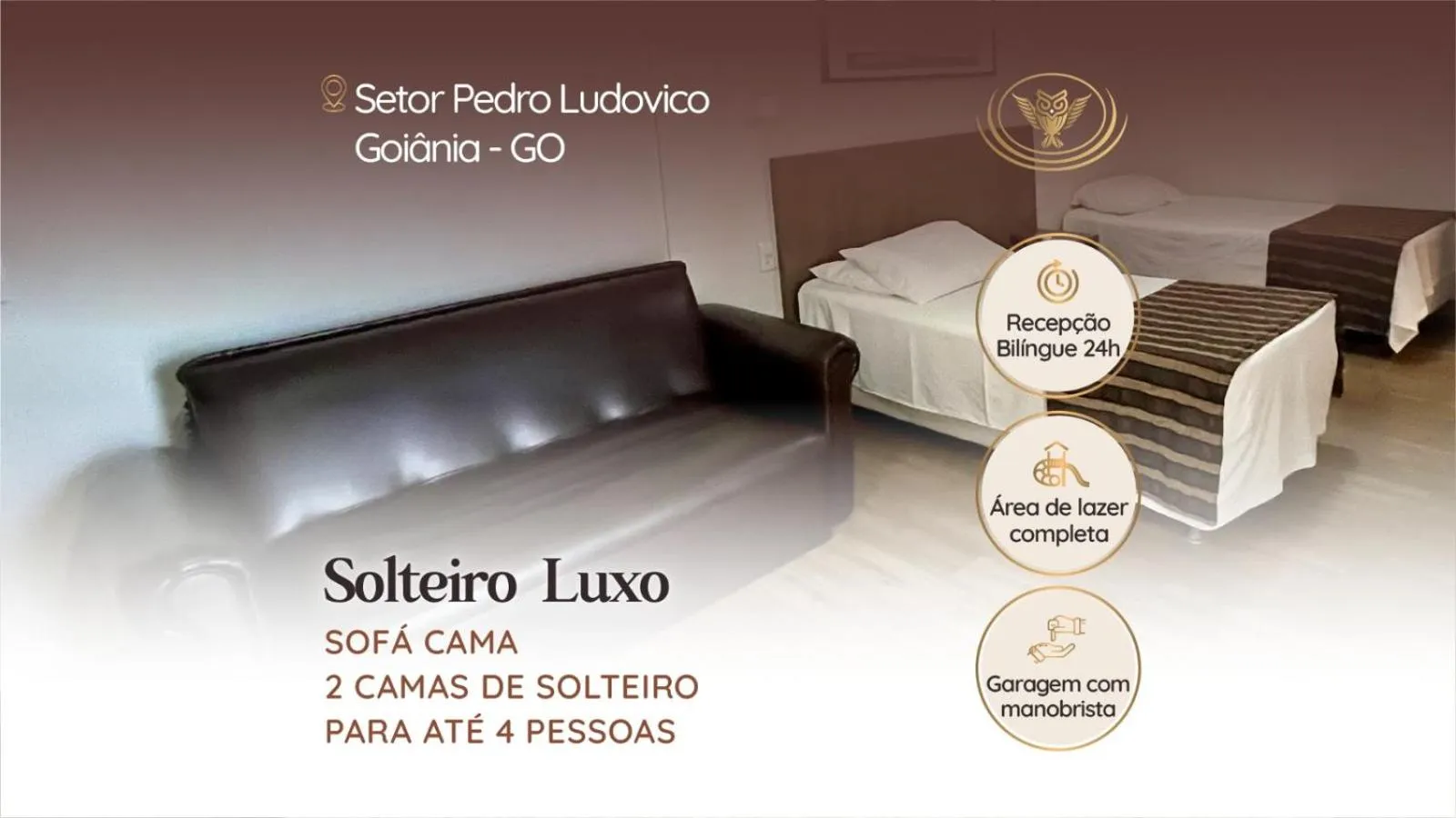 Text overlay, Bed in Coruja Imob - Flat Crystal Place