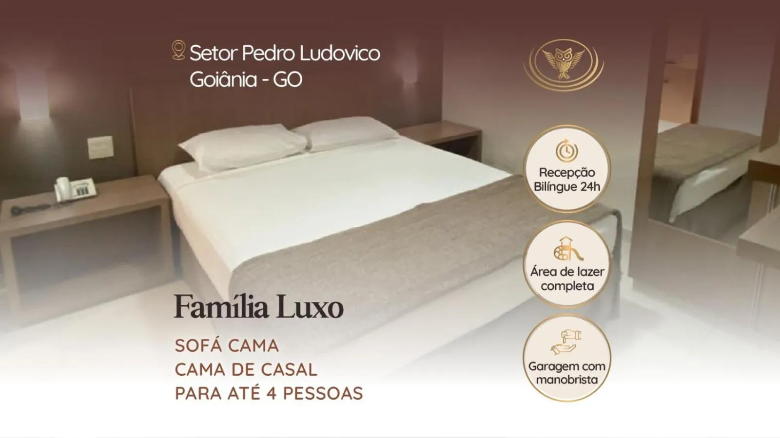 Text overlay, Bed in Coruja Imob - Flat Crystal Place