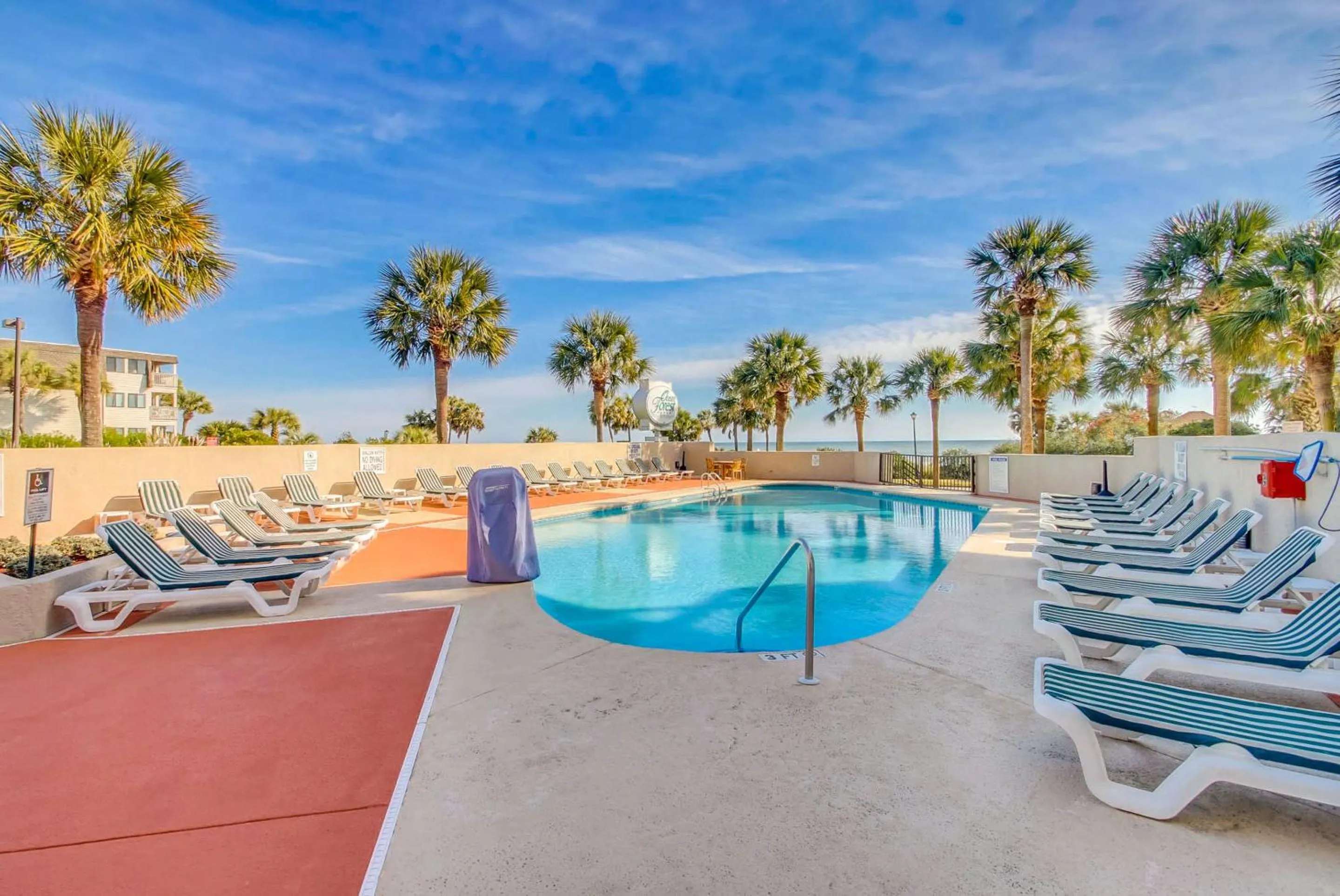 Swimming pool in Scenic Views from the balcony at Ocean Forest Plaza Condos