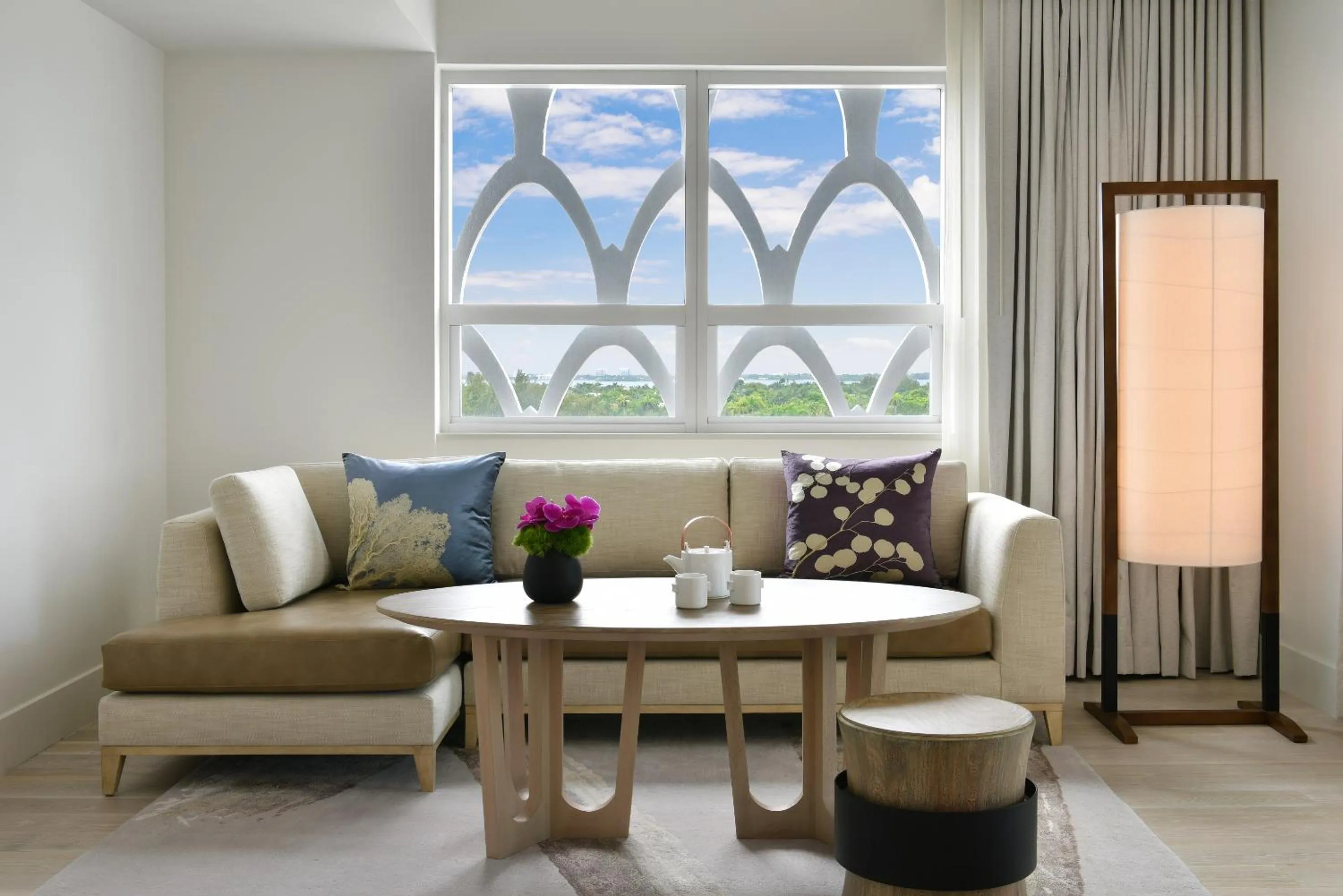 Seating area in Nobu Hotel Miami Beach