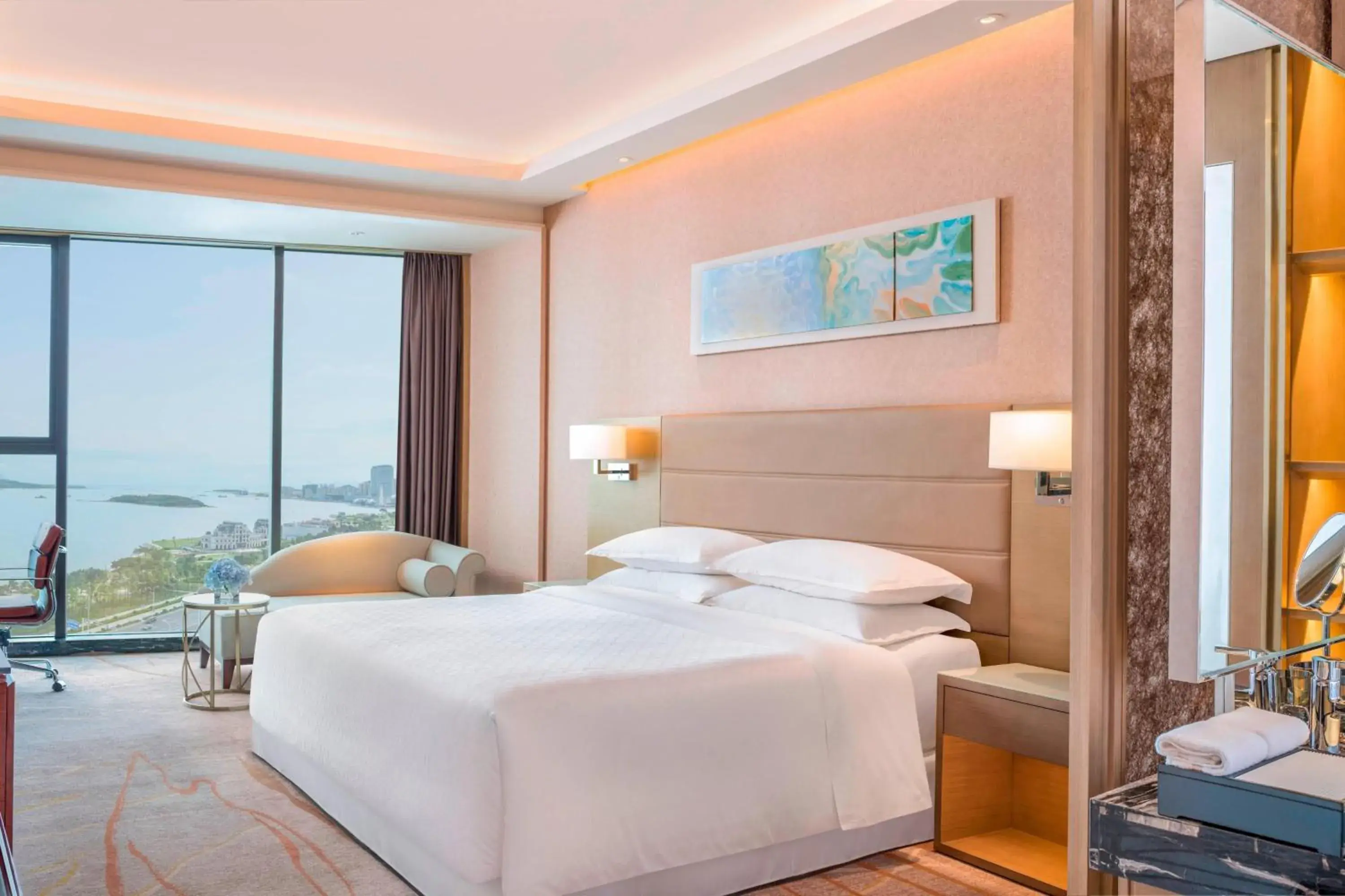 Premier Sea View Suite, Club level, 1 King, Tangdao Bay view in Sheraton Qingdao West Coast Premier Sea View Suite, Club level, 1 King, Tangdao Bay view in Sheraton Qingdao West Coast