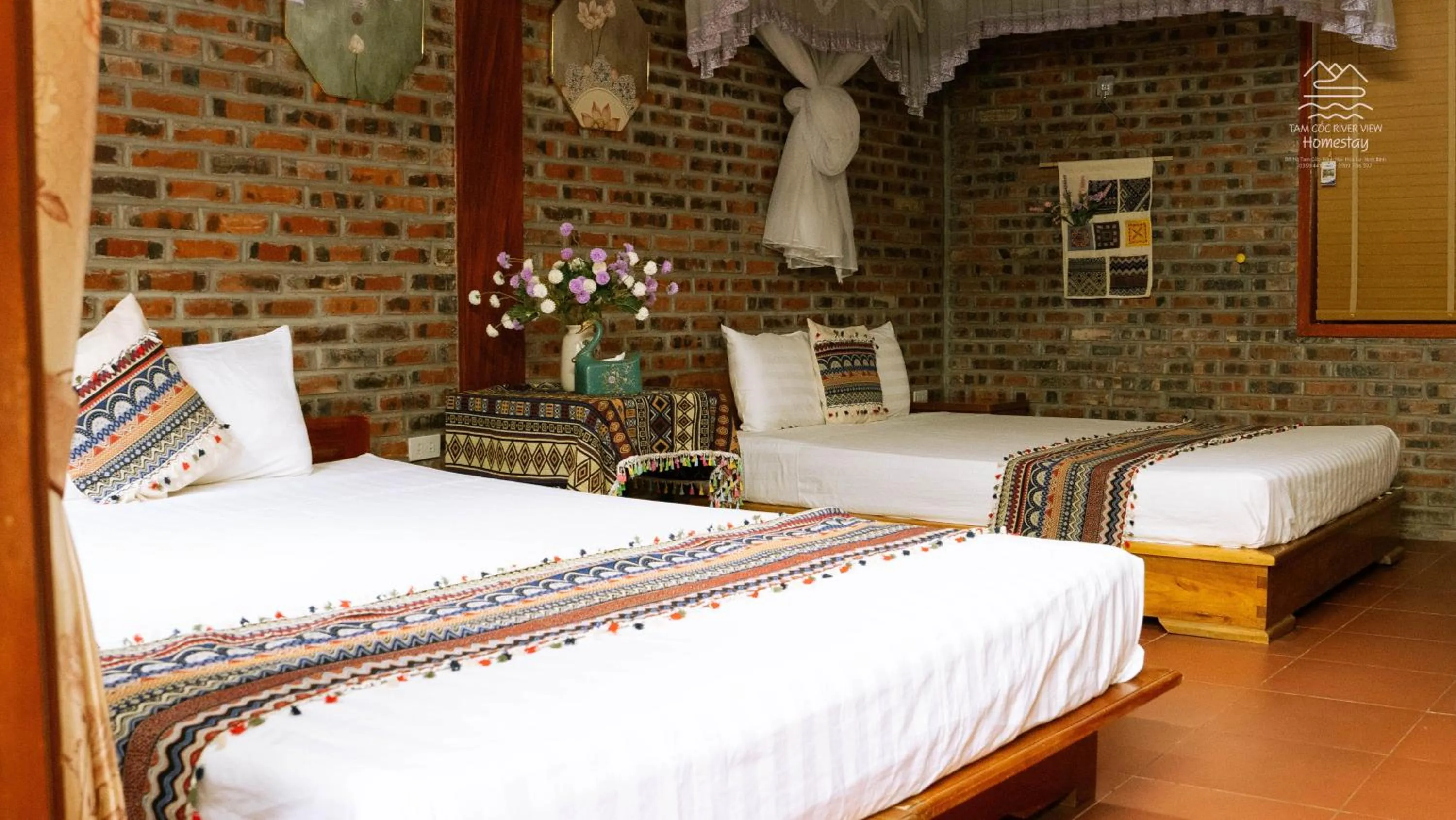 Bed in Tam Coc River View Homestay