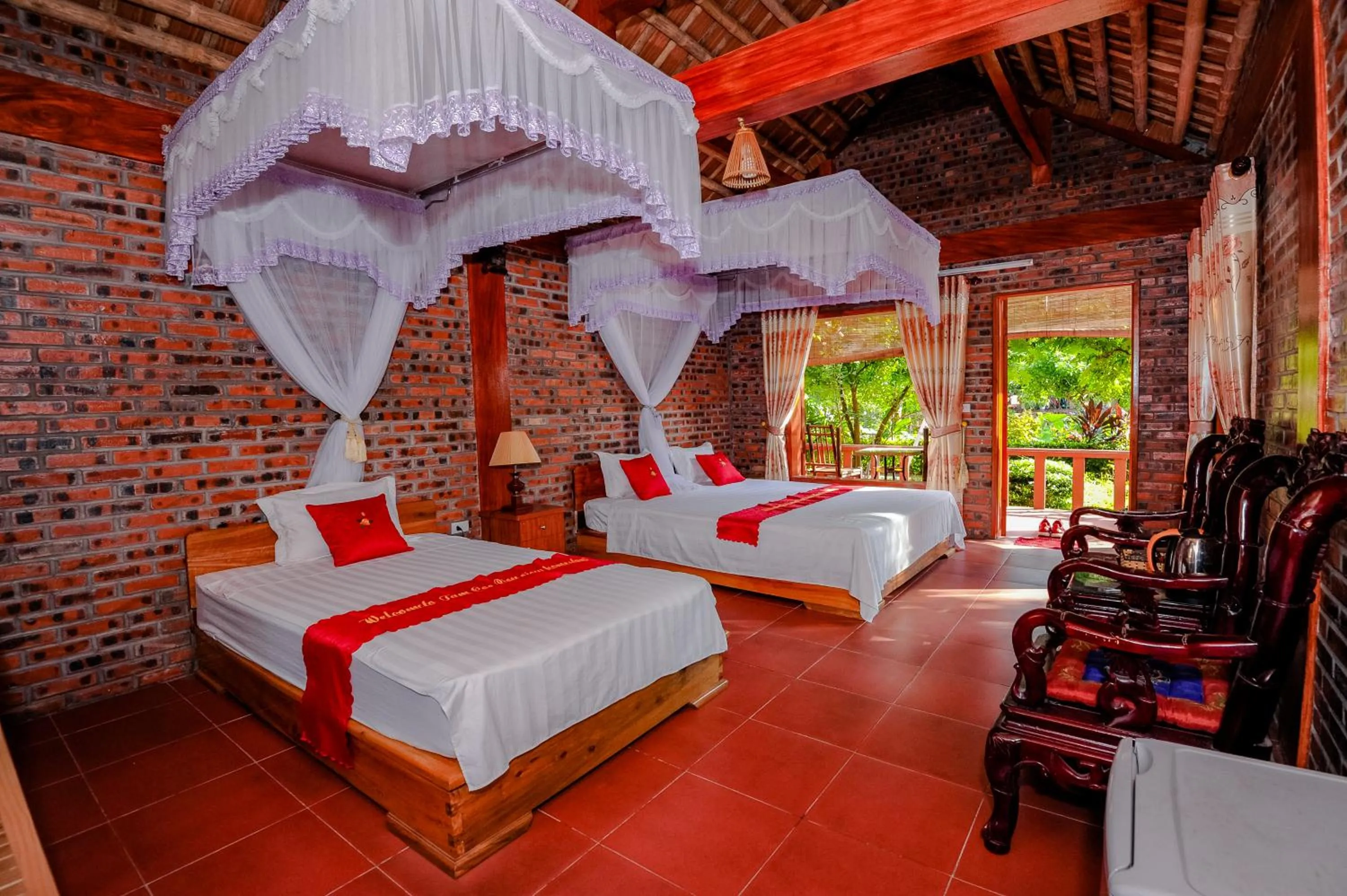 Bed in Tam Coc River View Homestay