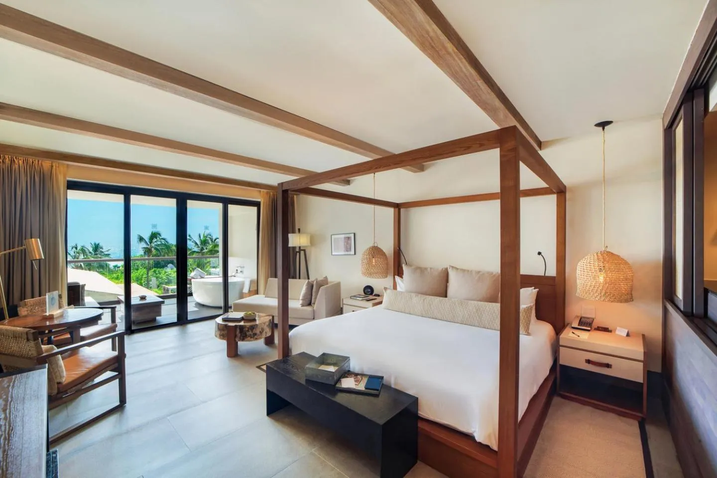 View (from property/room), Bed in Unico Hotel Riviera Maya Adults Only