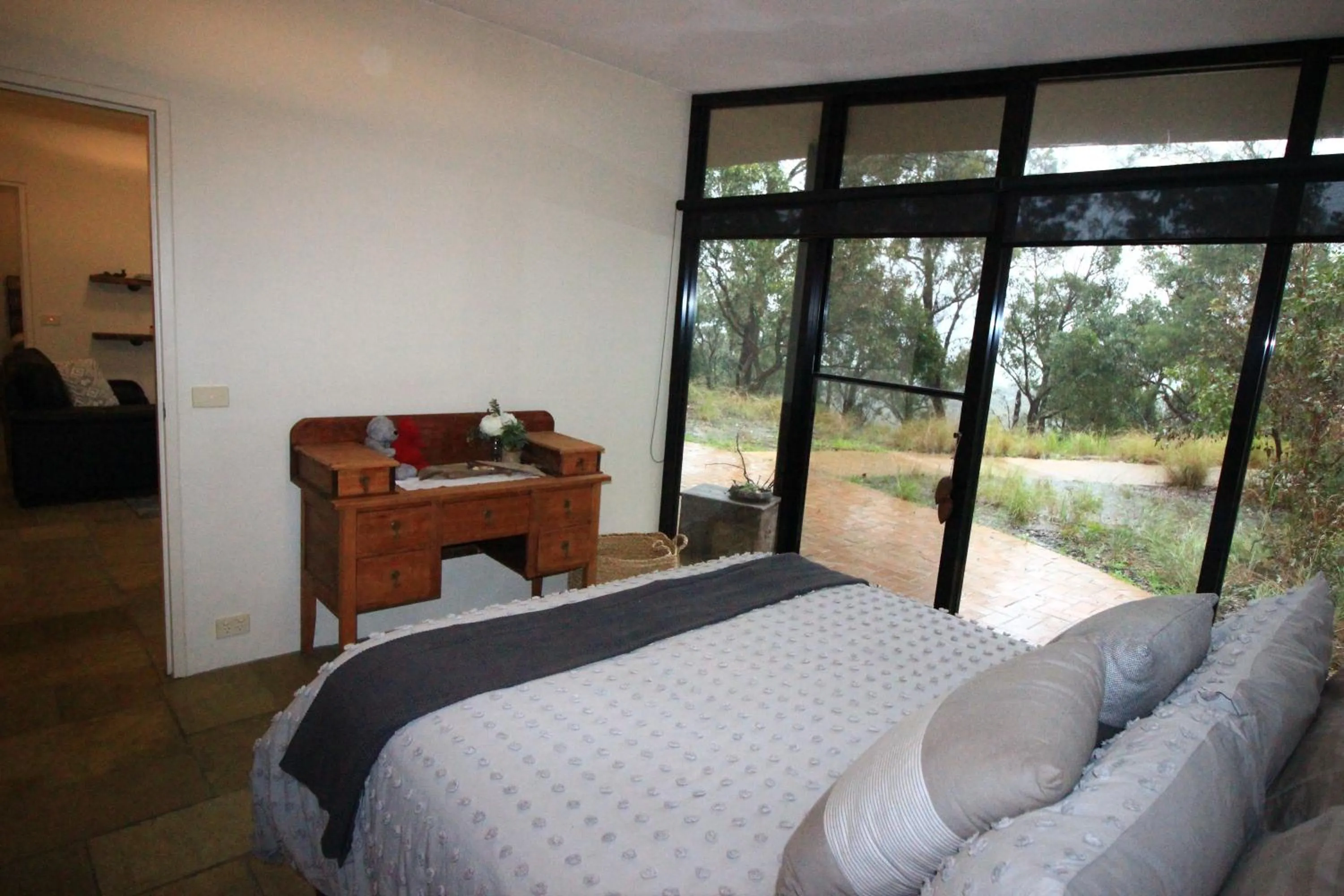 Bed in Down to Earth Farm Retreat