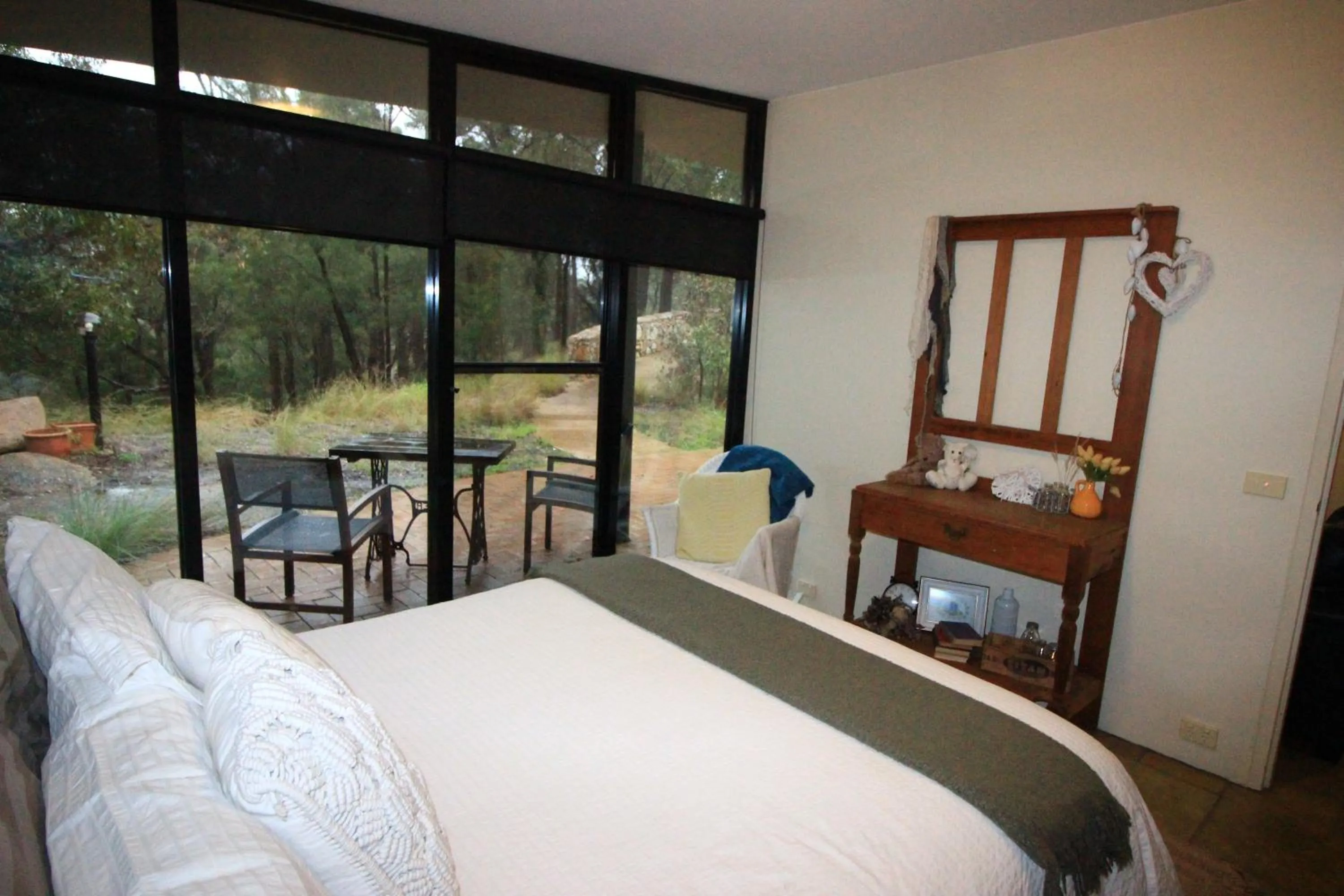 Bed in Down to Earth Farm Retreat