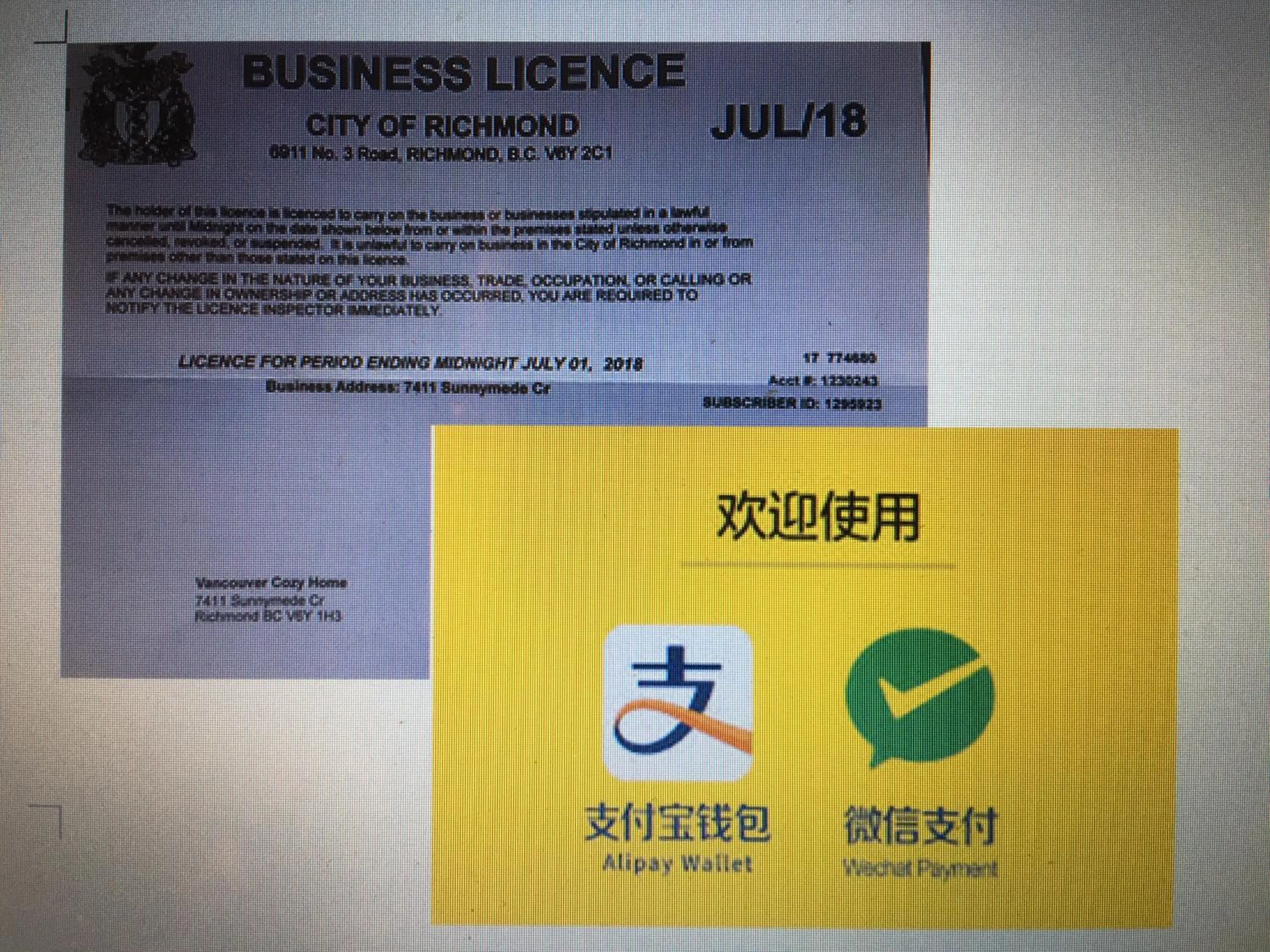 Certificate/Award in Vancouver Homestay Inn