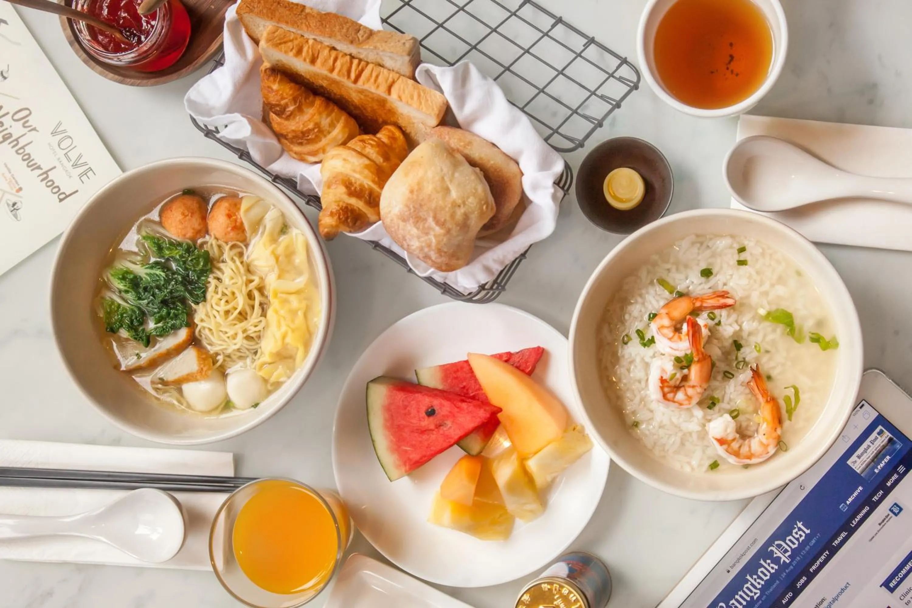 Asian breakfast in Volve Hotel Bangkok