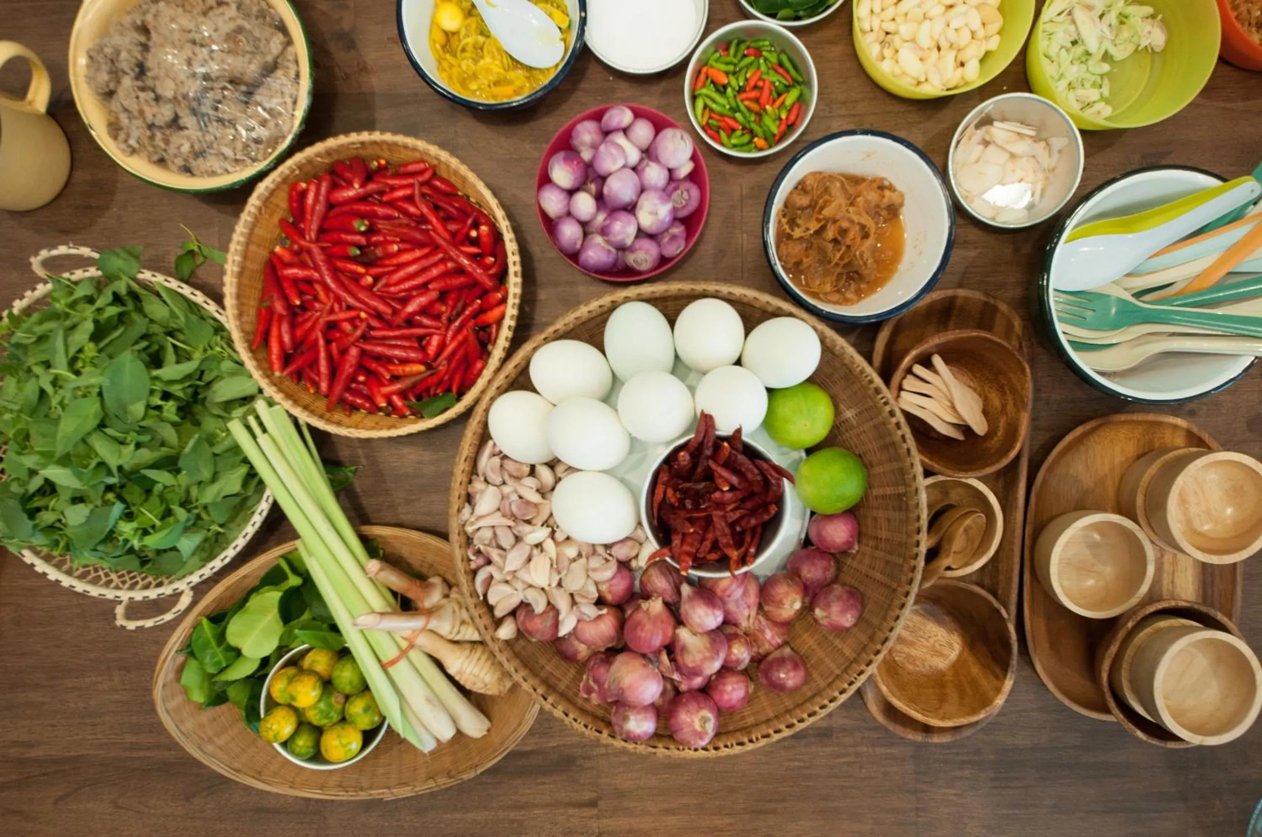 Food close-up in Hom Hostel & Cooking Club