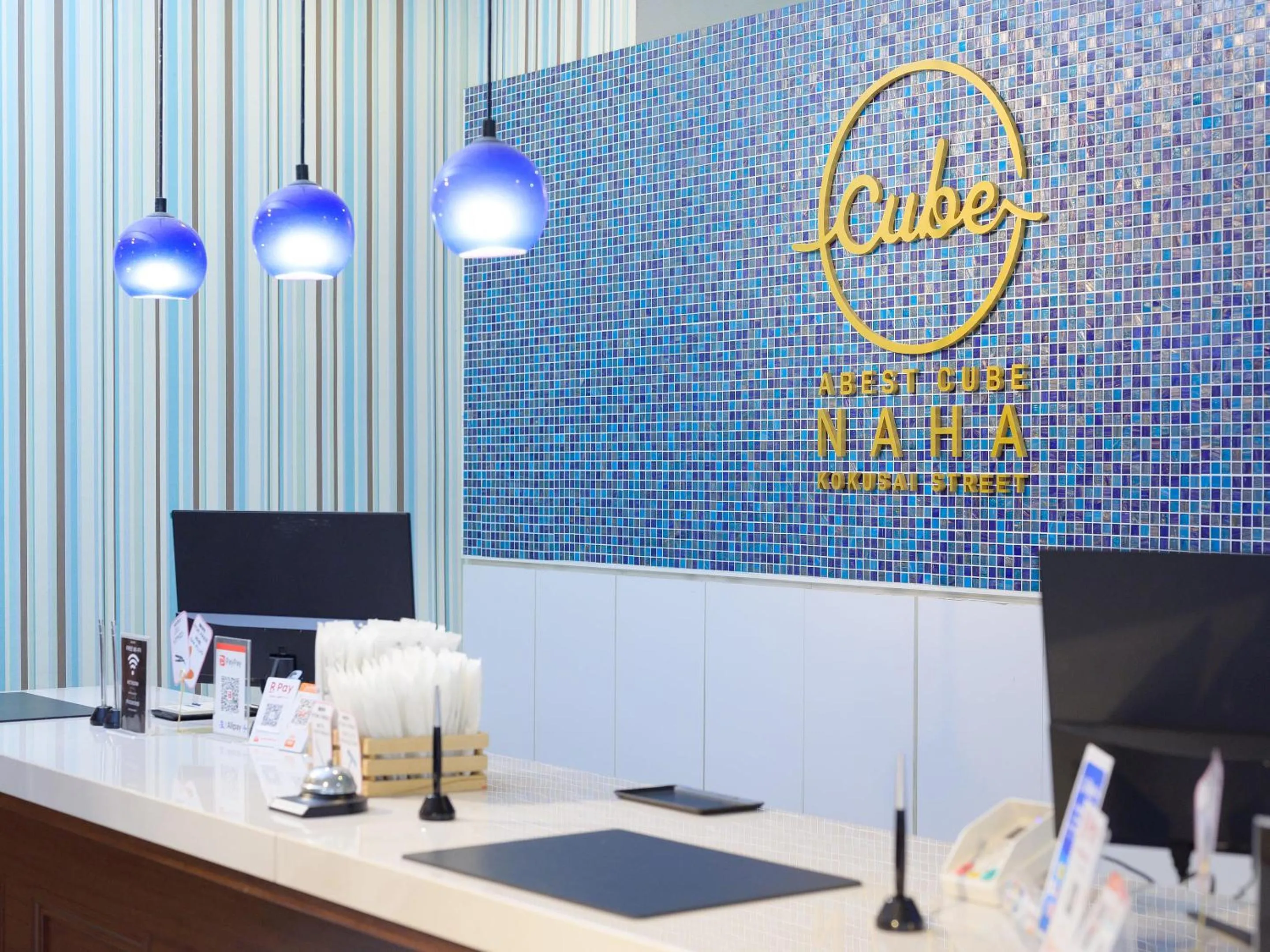 Lobby or reception in HOTEL THE CUBE Naha Kokusai Street