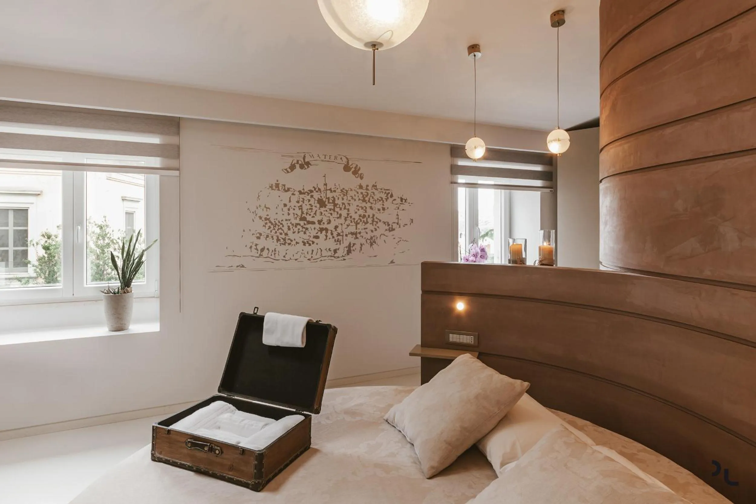 Bed in La Residenza del Monaco bianco