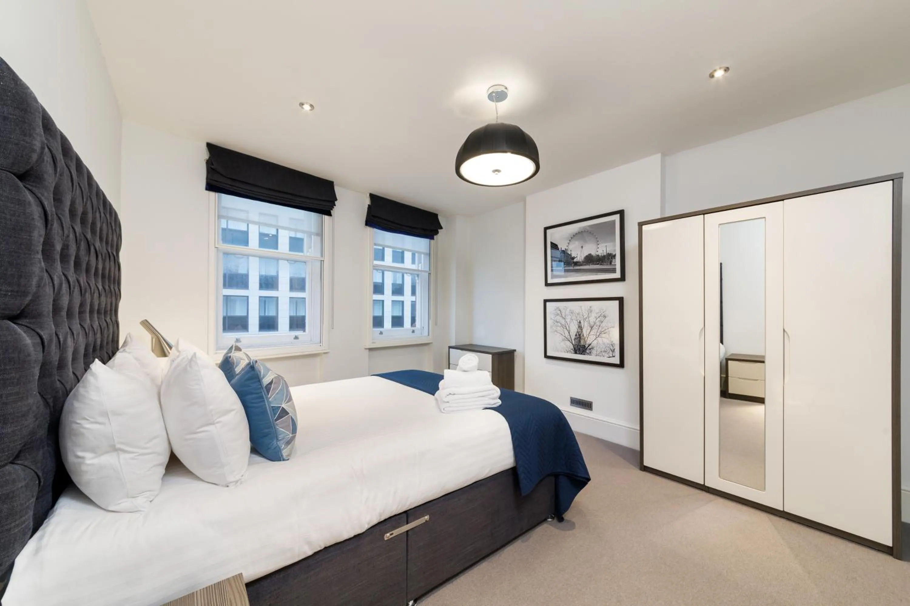 Bed in Garrick Mansions by Aeria Apartments