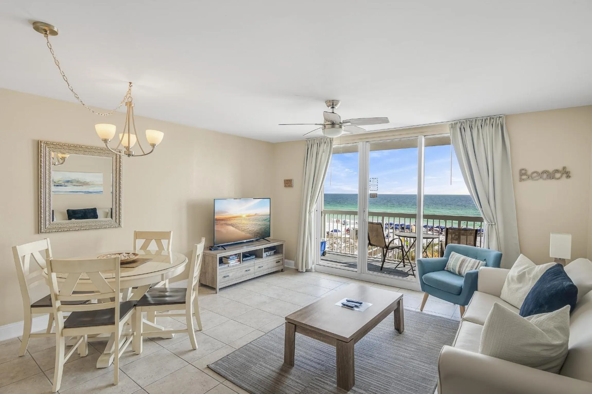 Living room in Pelican Beach Resort Condos