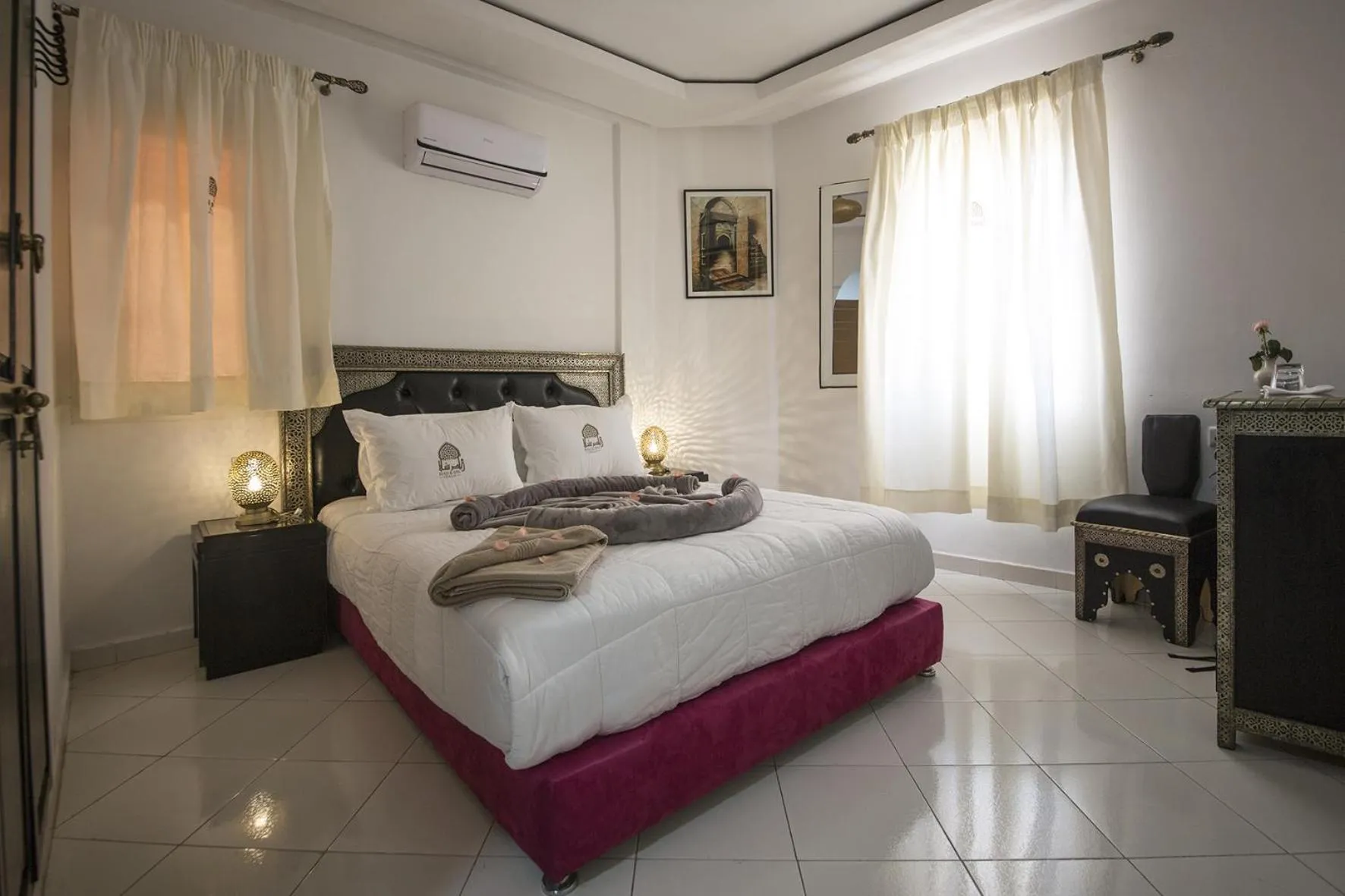 Bed in Riad Challa Hotel & Spa