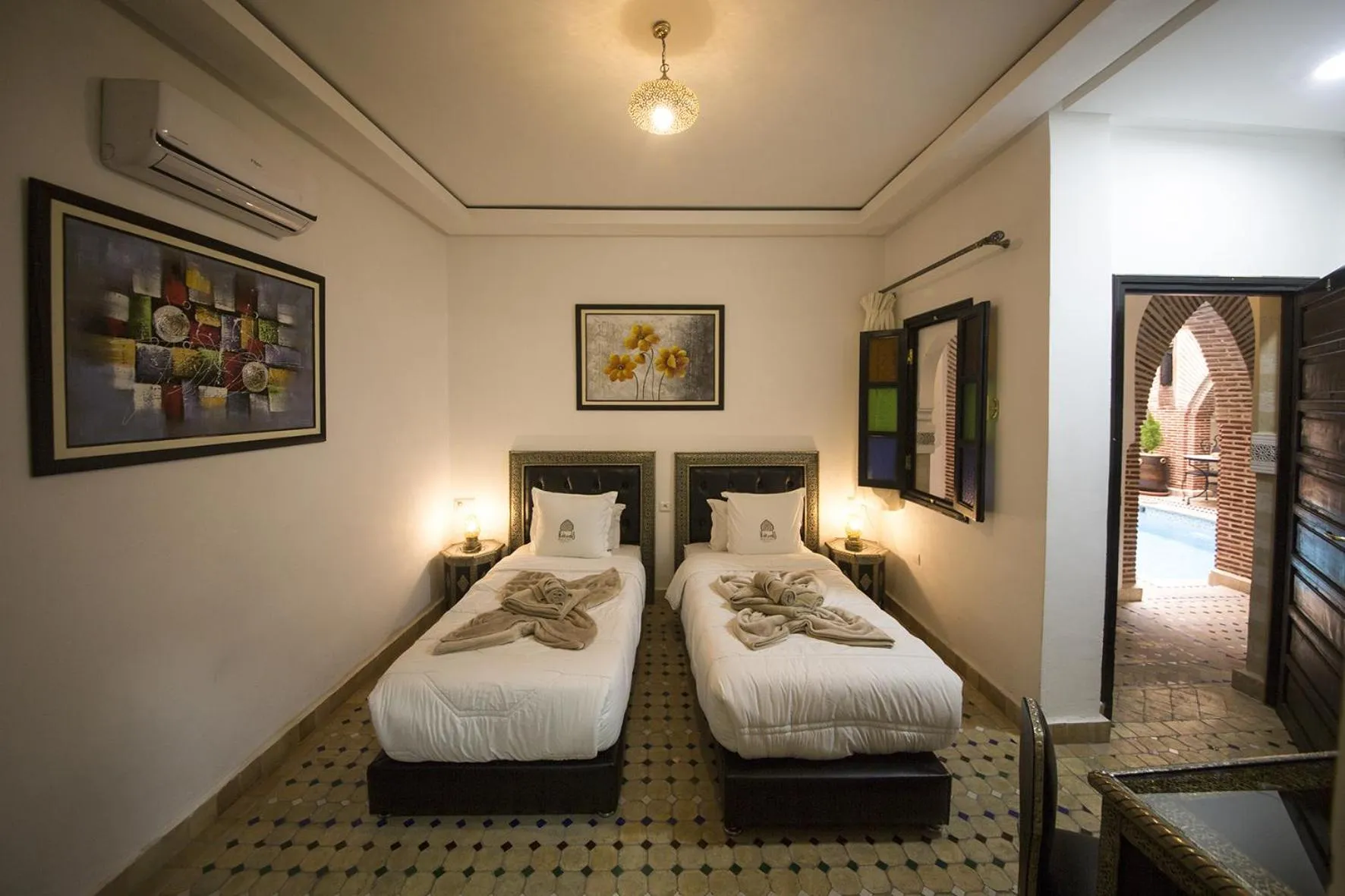 Bed in Riad Challa Hotel & Spa
