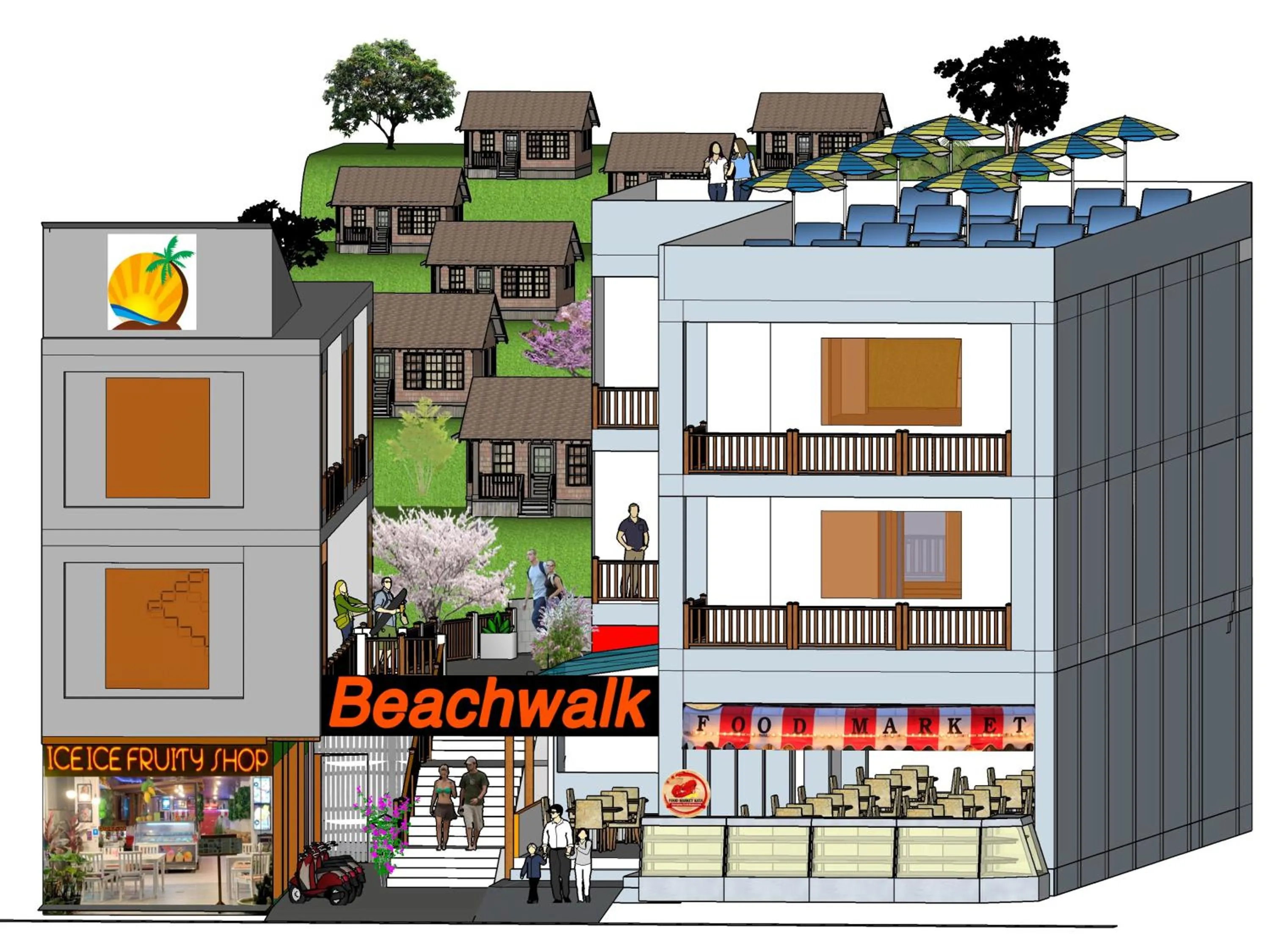 Bird's eye view in Kata Beachwalk Hotel and Bungalows